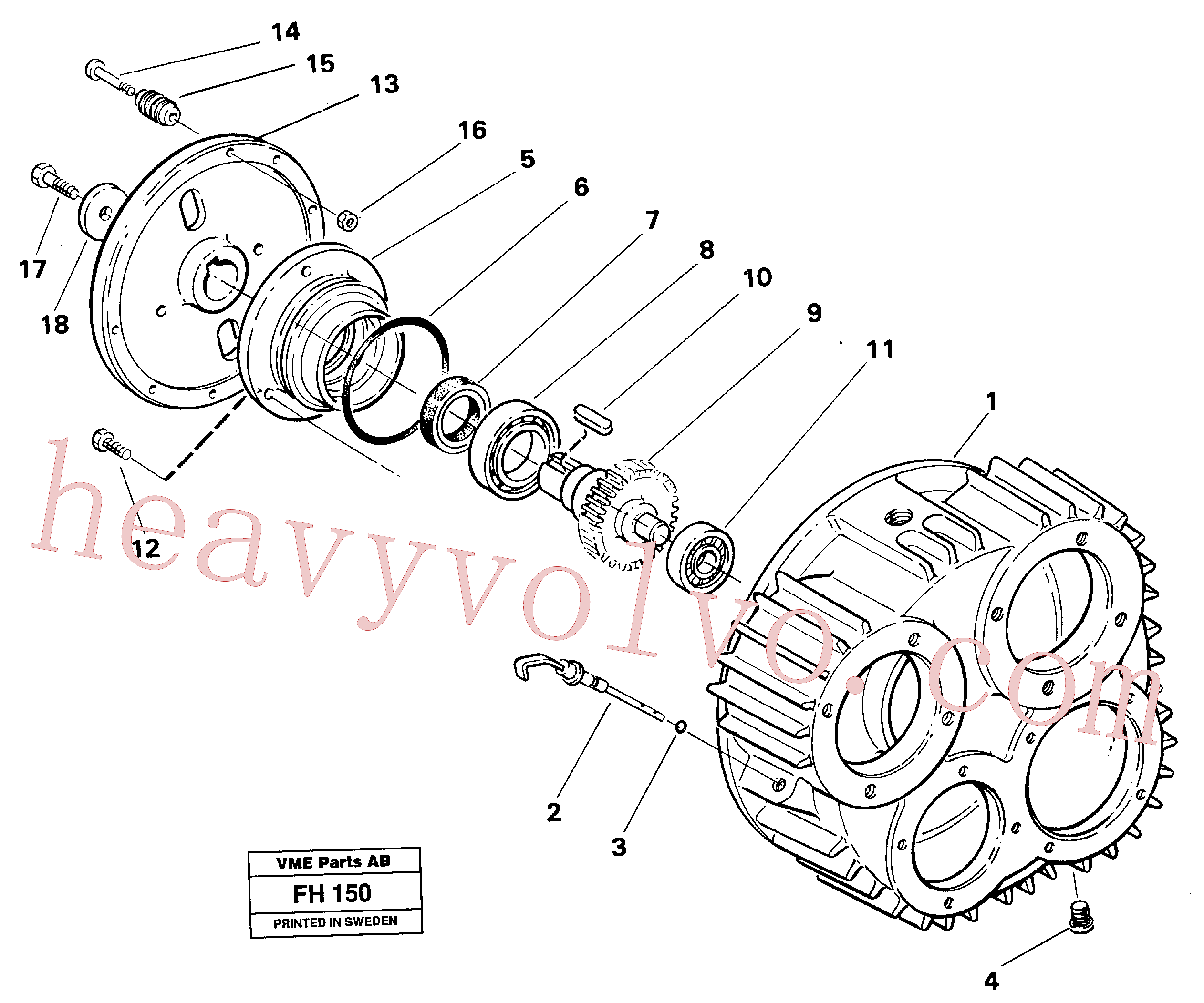 VOE14242125 for Volvo Pump gear box(FH150 assembly)