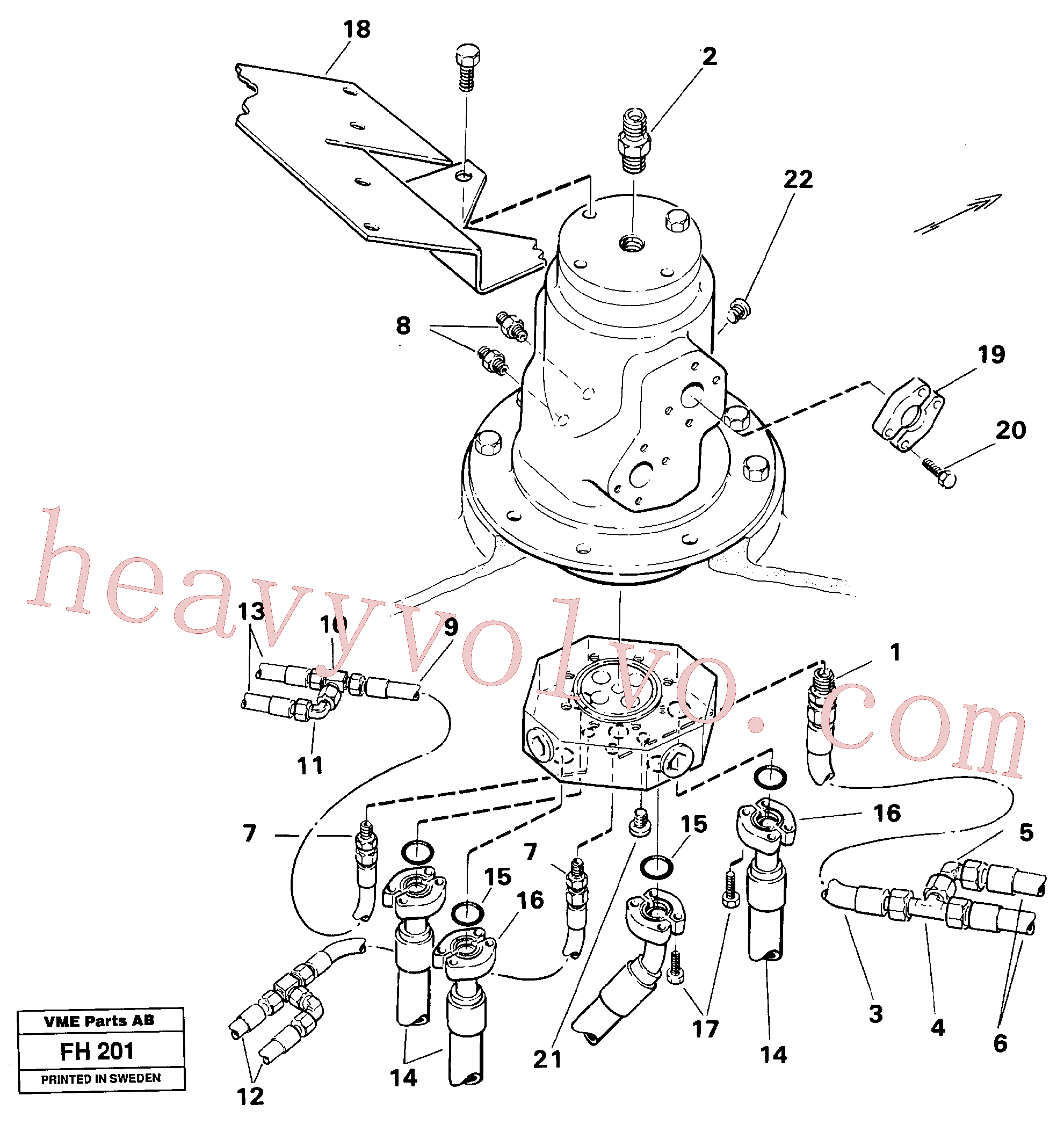 VOE14012480 for Volvo Centre passage with hoses and fittings(FH201 assembly)