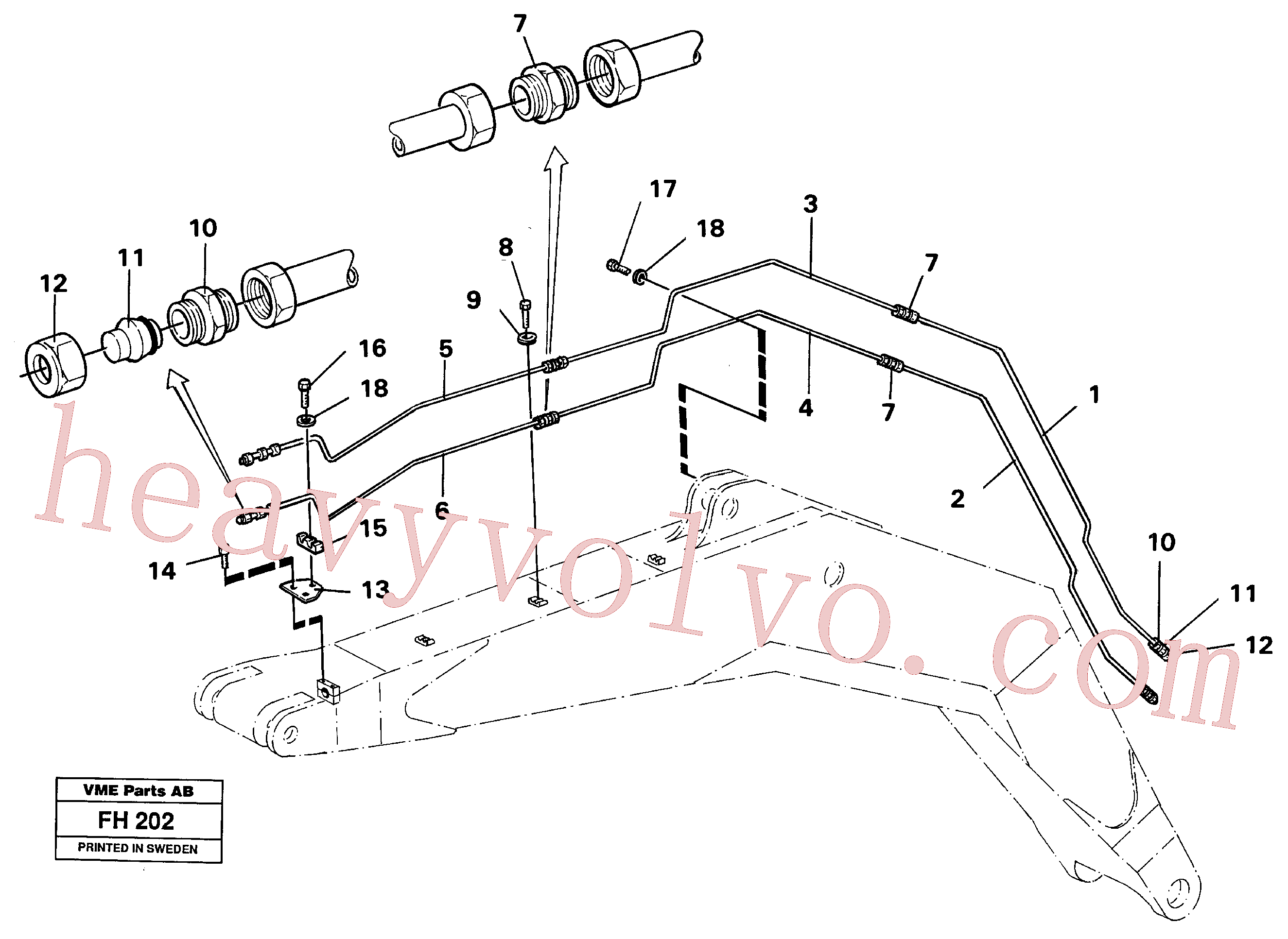 VOE14243381 for Volvo Hydraulic quickfit, equipment Boom(FH202 assembly)