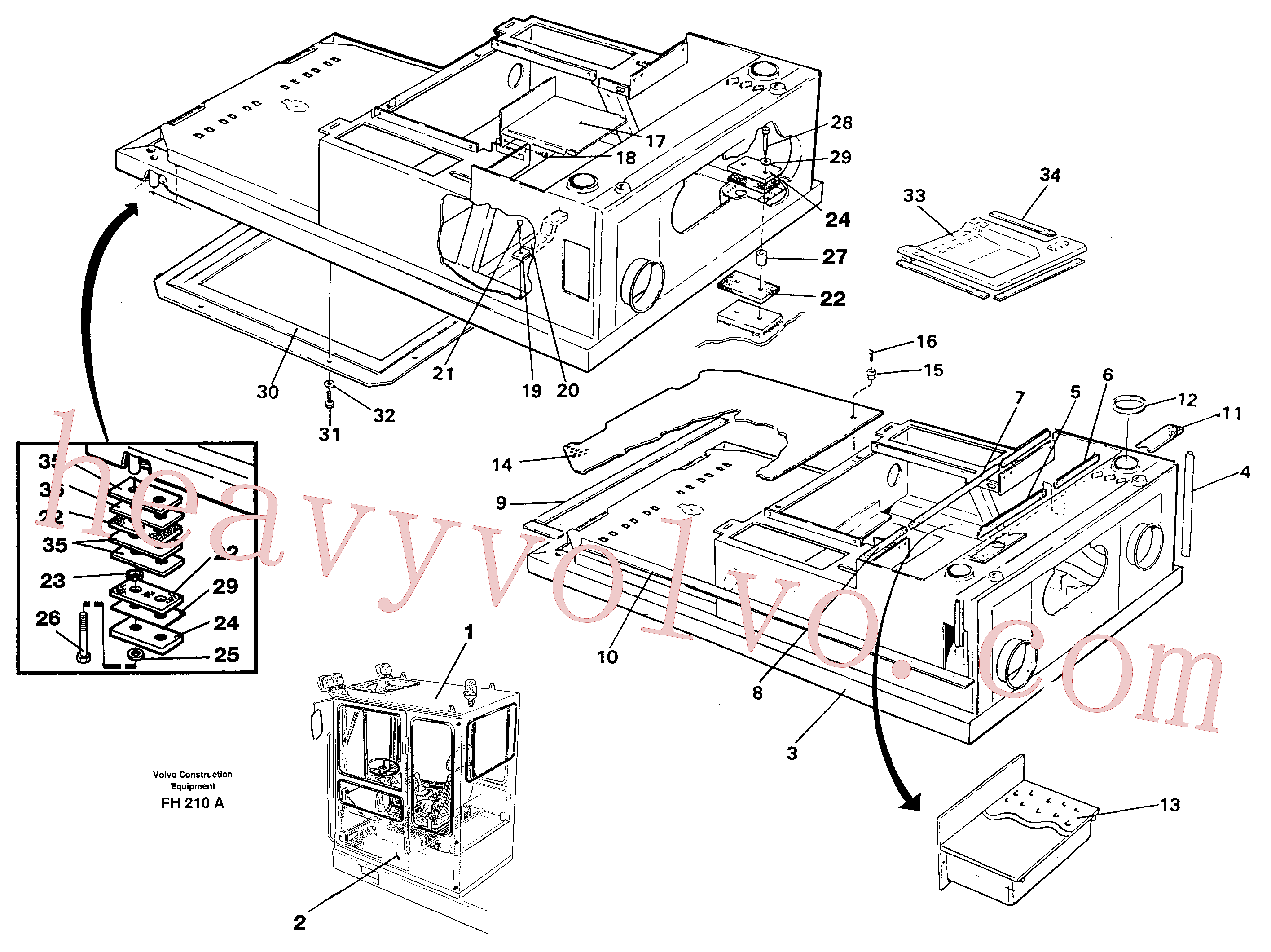 VOE14249550 for Volvo Drivers cab and cabin floor(FH210A assembly)