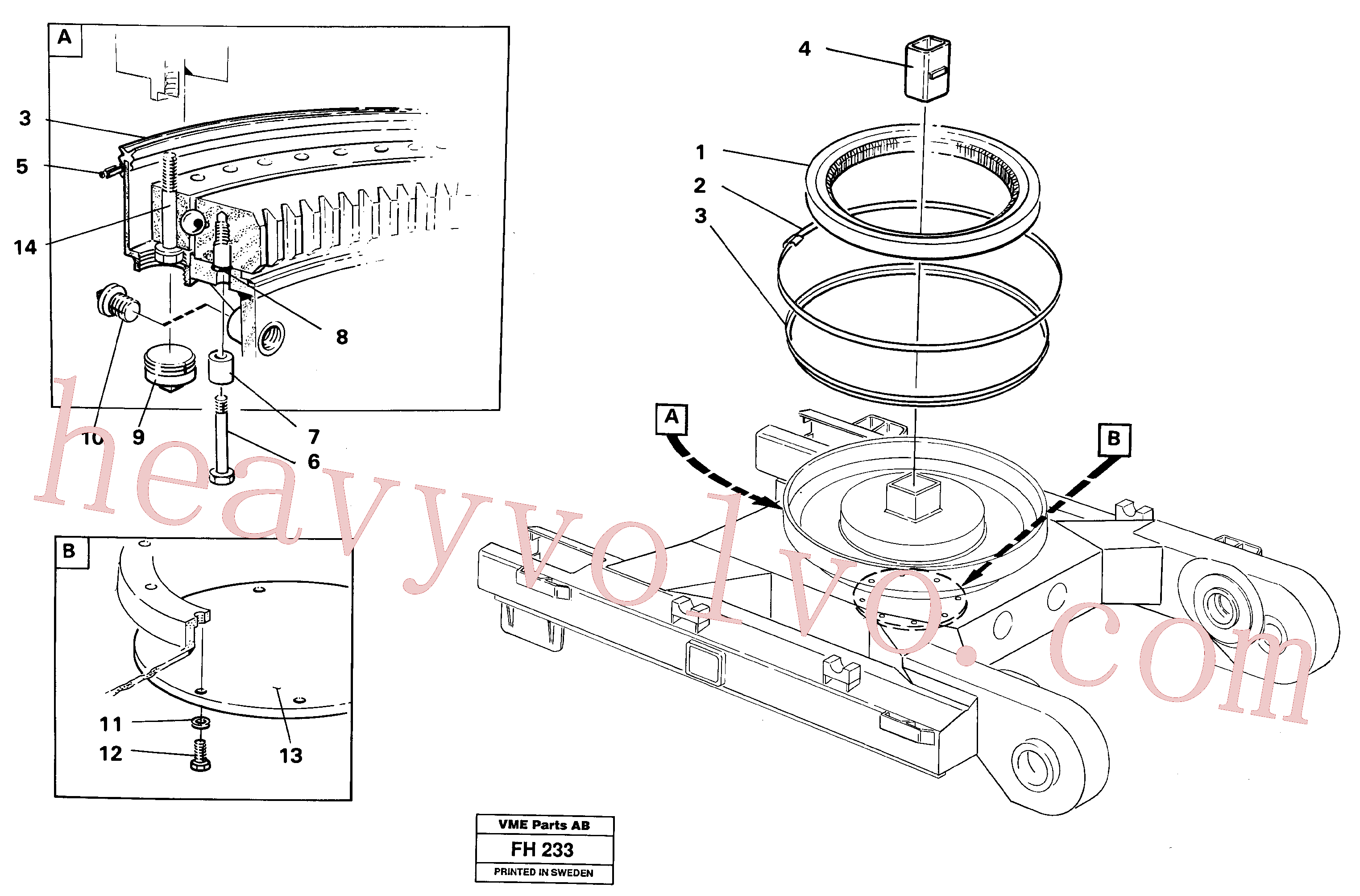 VOE14023063 for Volvo Slewing ring attachment(FH233 assembly)