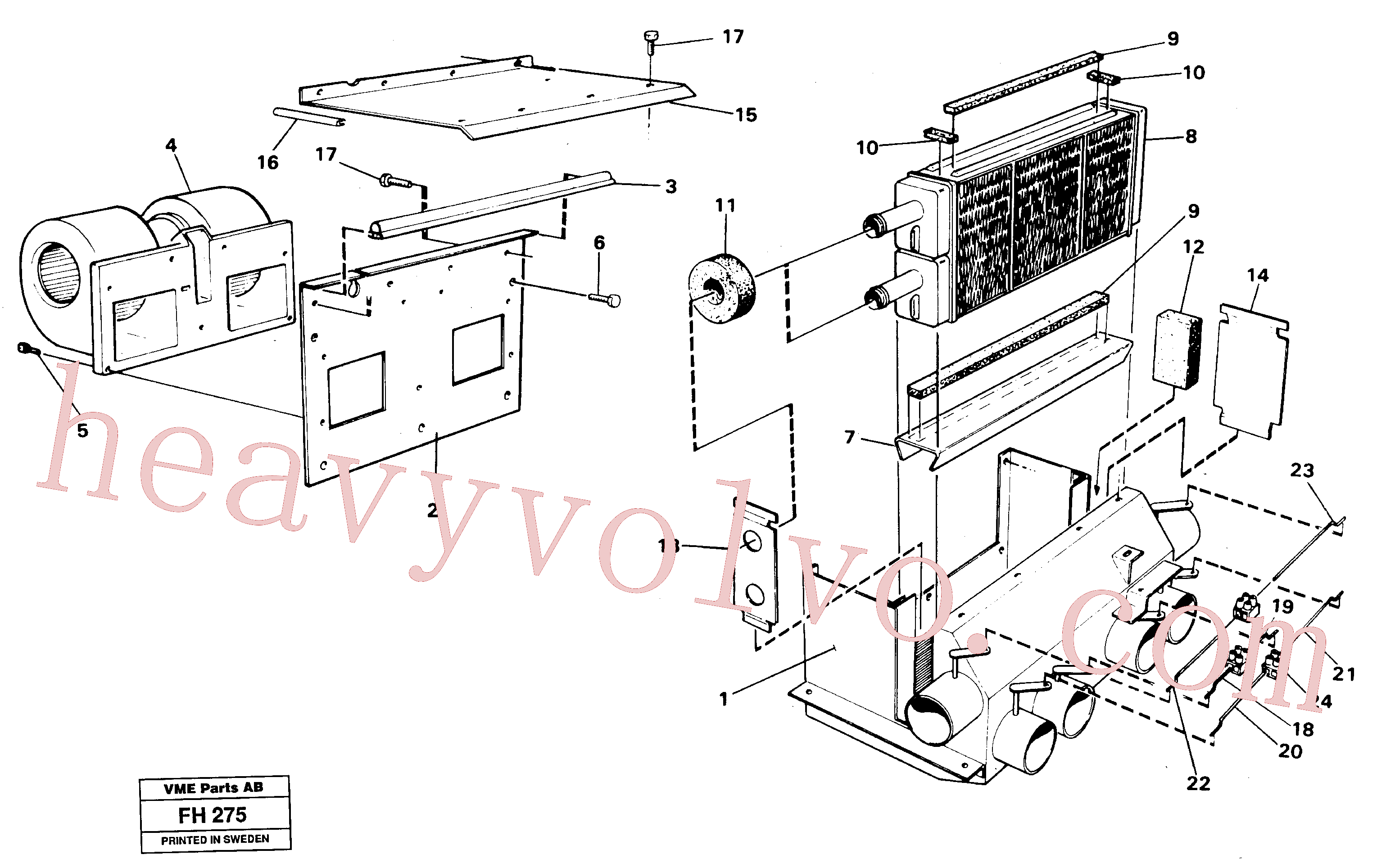 VOE13946501 for Volvo Cab heater(FH275 assembly)