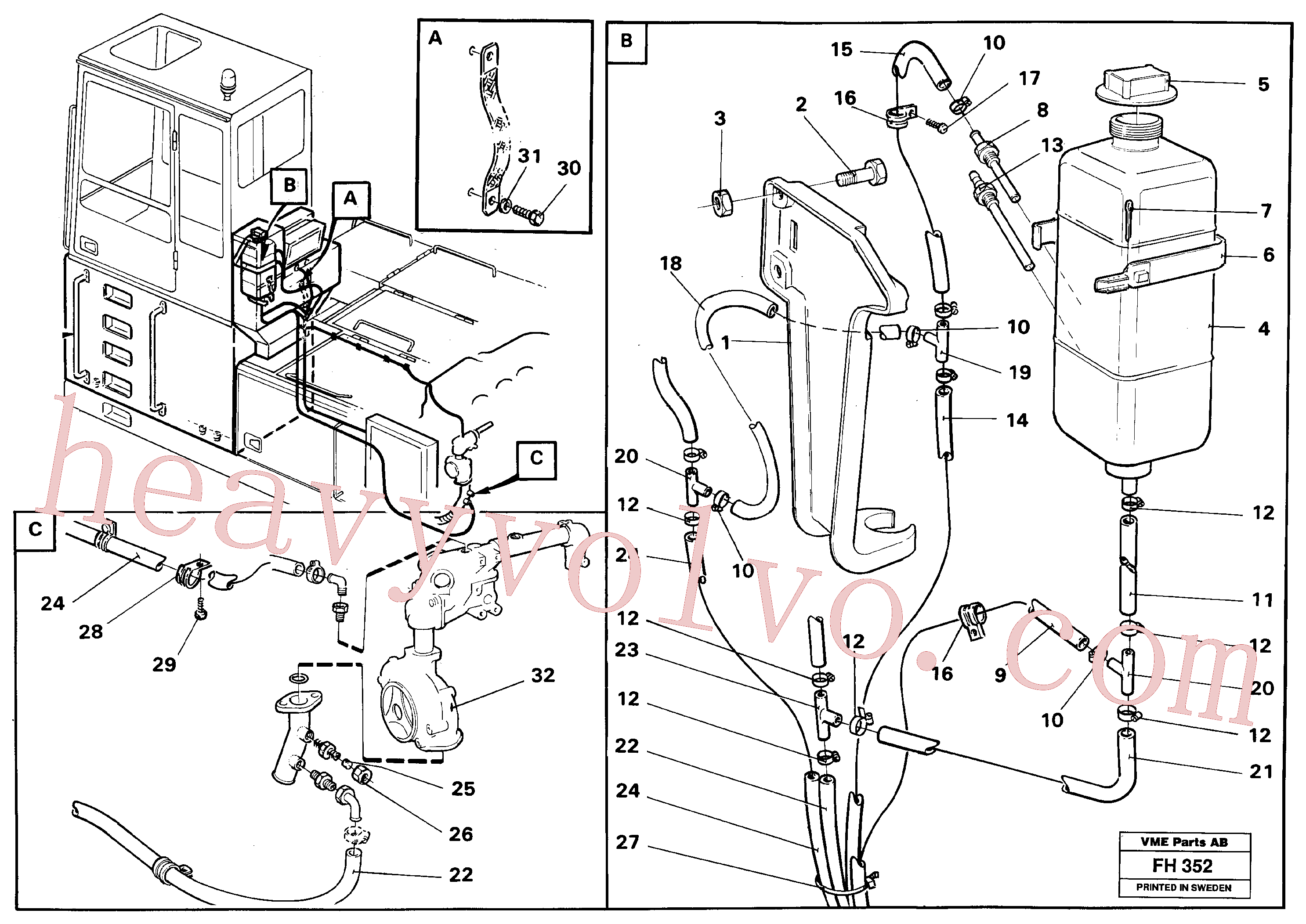 VOE14248472 for Volvo Cooling system, Cab elevation(FH352 assembly)