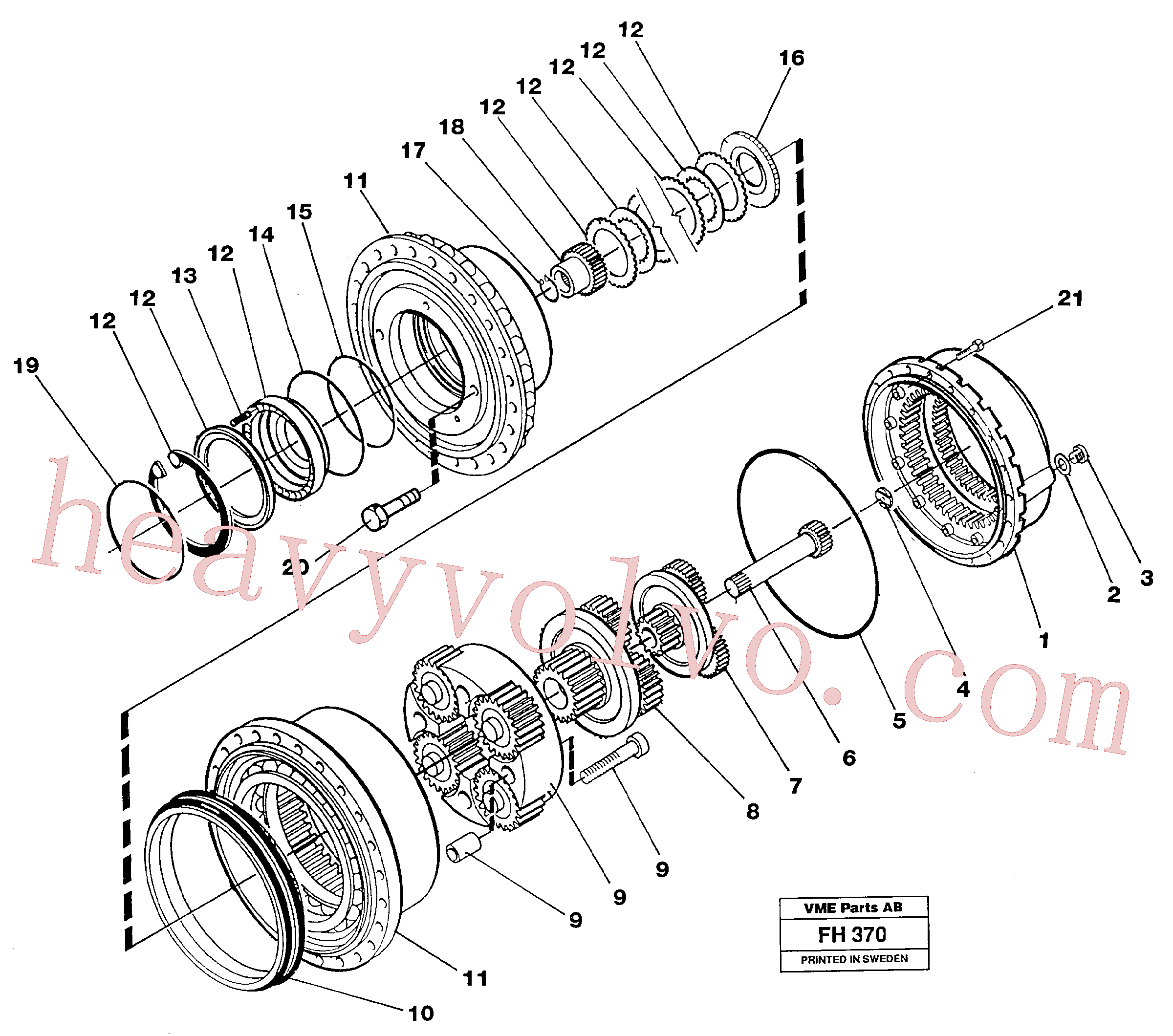 VOE11706910 for Volvo Planetary gear, travel(FH370 assembly)