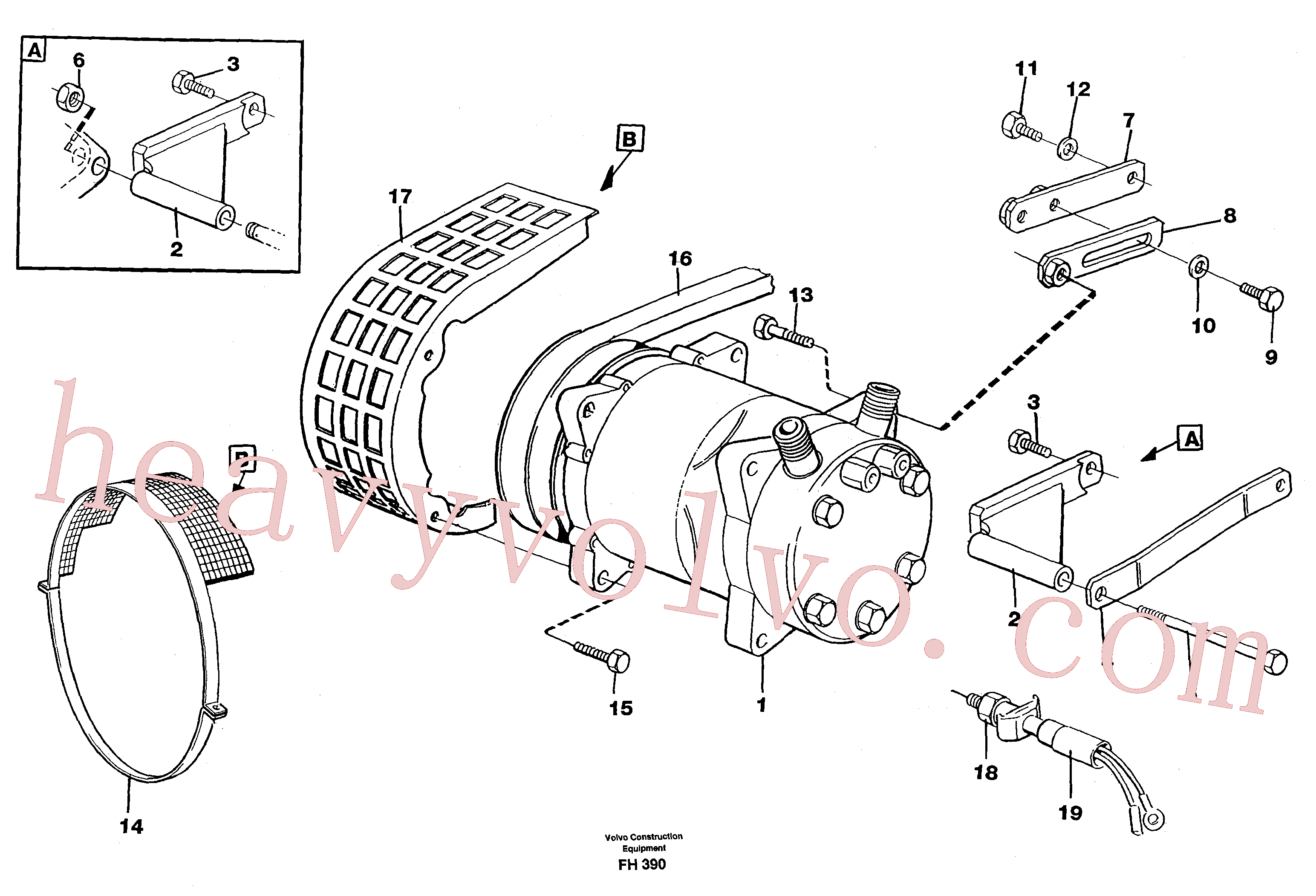 VOE14247403 for Volvo Compressor with fitting parts, cooling agent R134a(FH390 assembly)