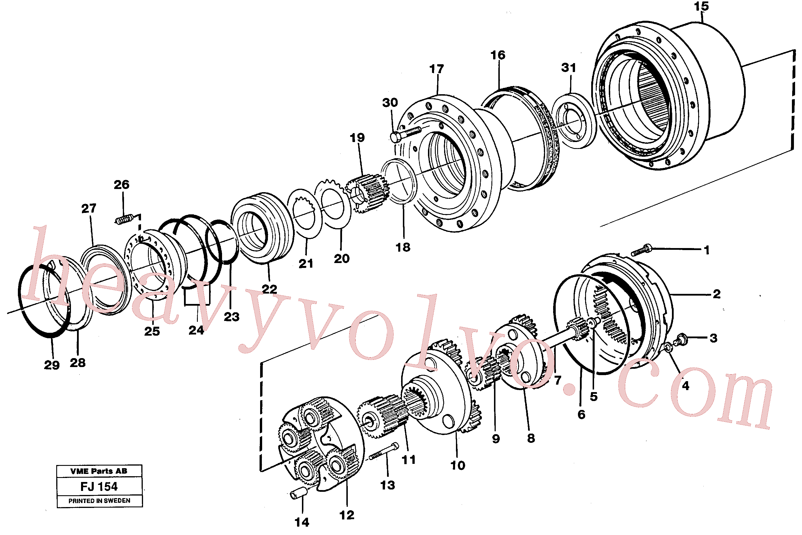 VOE14262065 for Volvo Planetary gear, travel(FJ154 assembly)