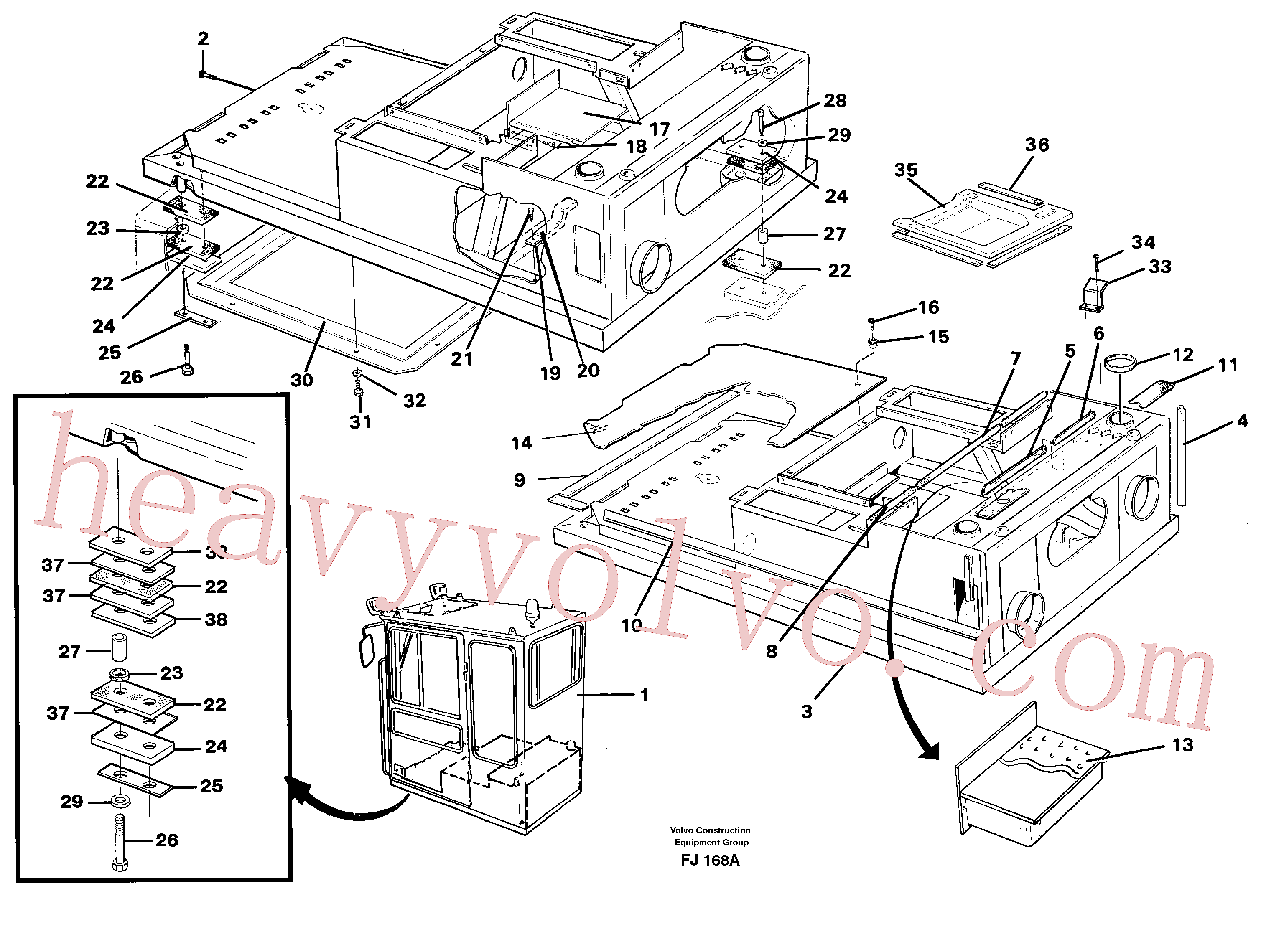 VOE14244843 for Volvo Drivers cab and cabin floor(FJ168A assembly)