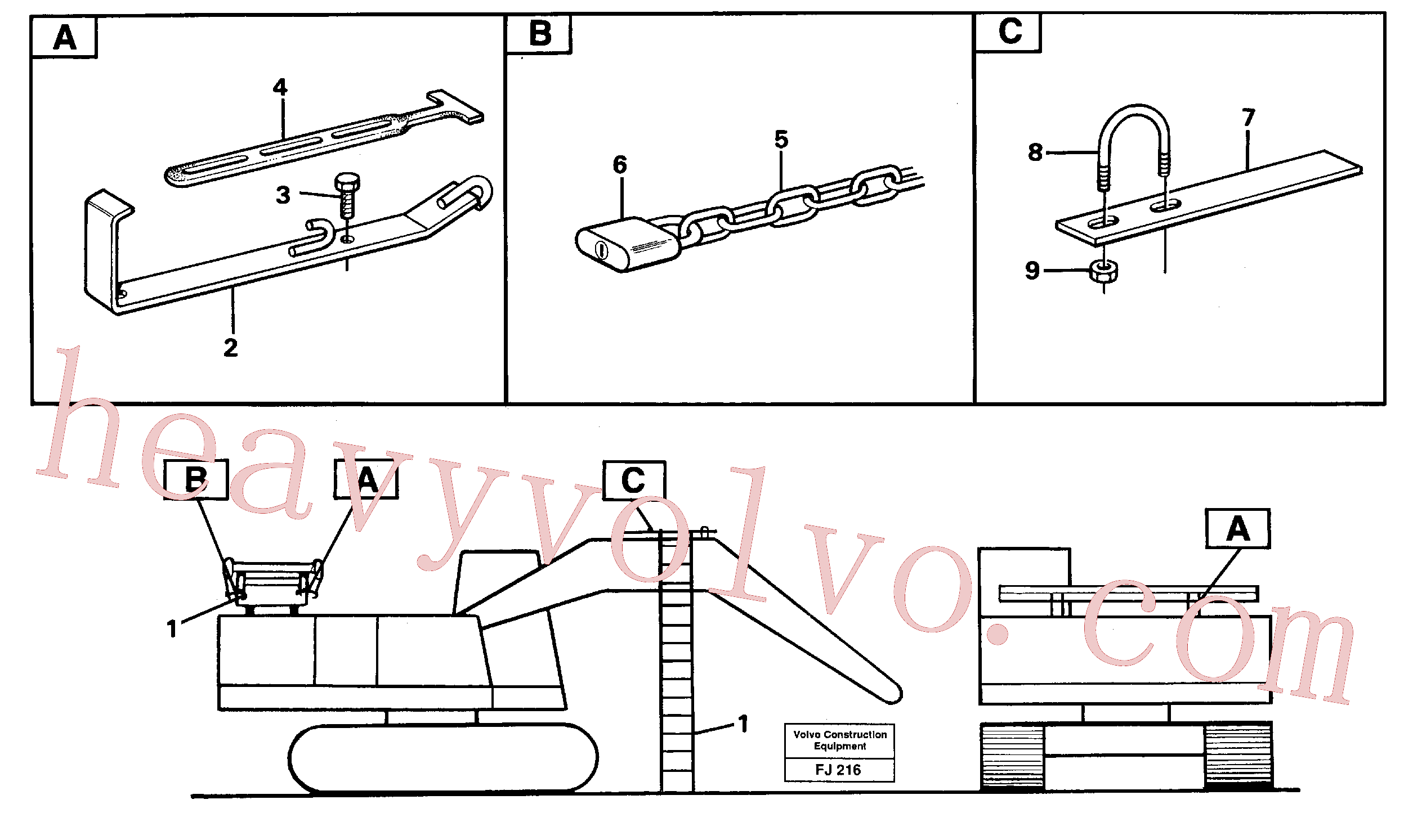 VOE14230260 for Volvo Ladder with cage(FJ216 assembly)