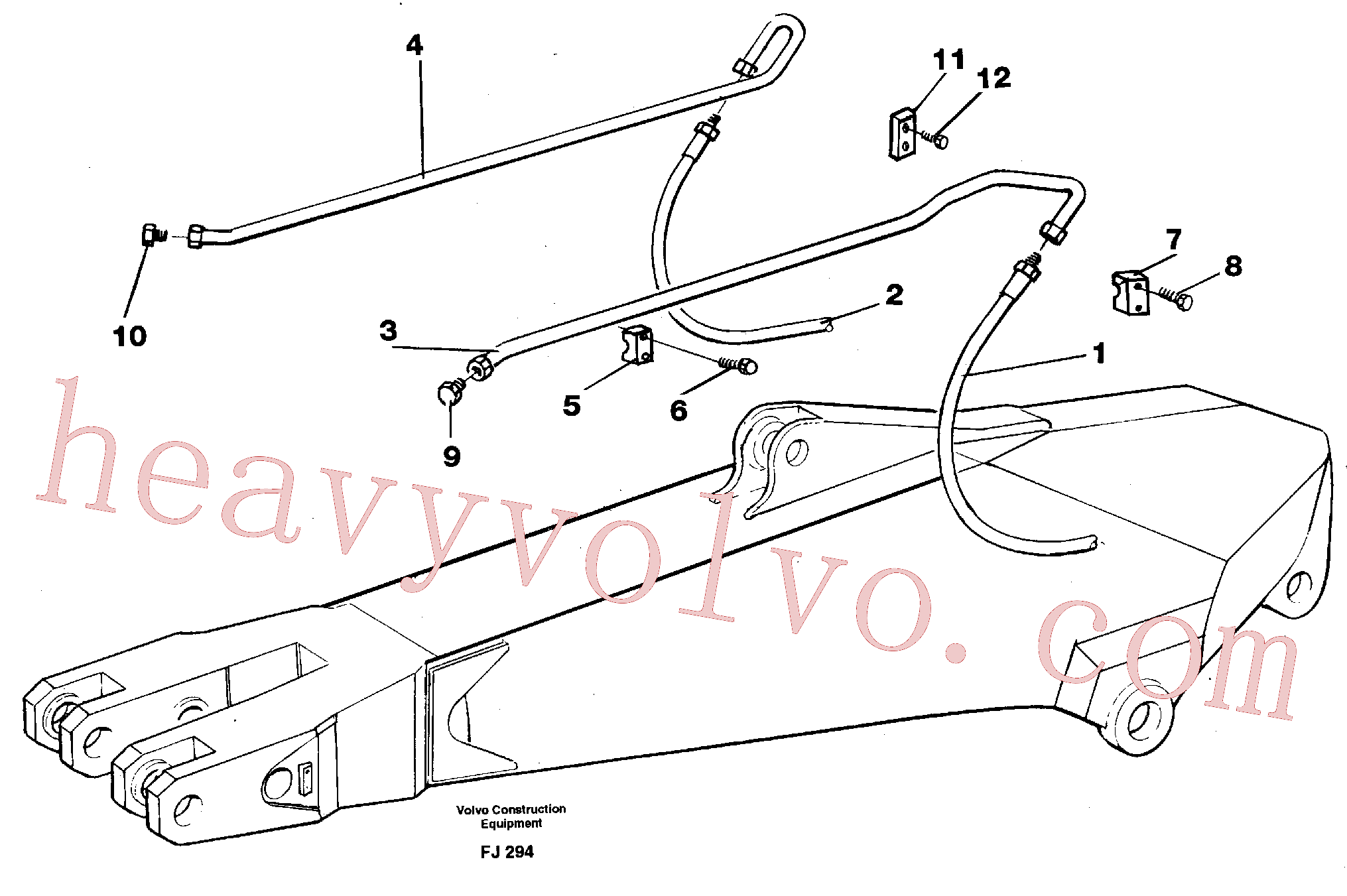 VOE14254444 for Volvo Hammer hydraulics on dipper arm, 2.00 m, 2.40 m, 2.80 m.(FJ294 assembly)