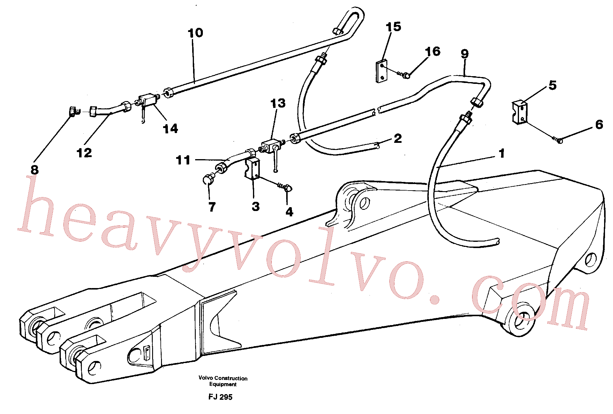 VOE11702733 for Volvo Hammer hydraulics for dipper arm incl. shut-offcocks.(FJ295 assembly)