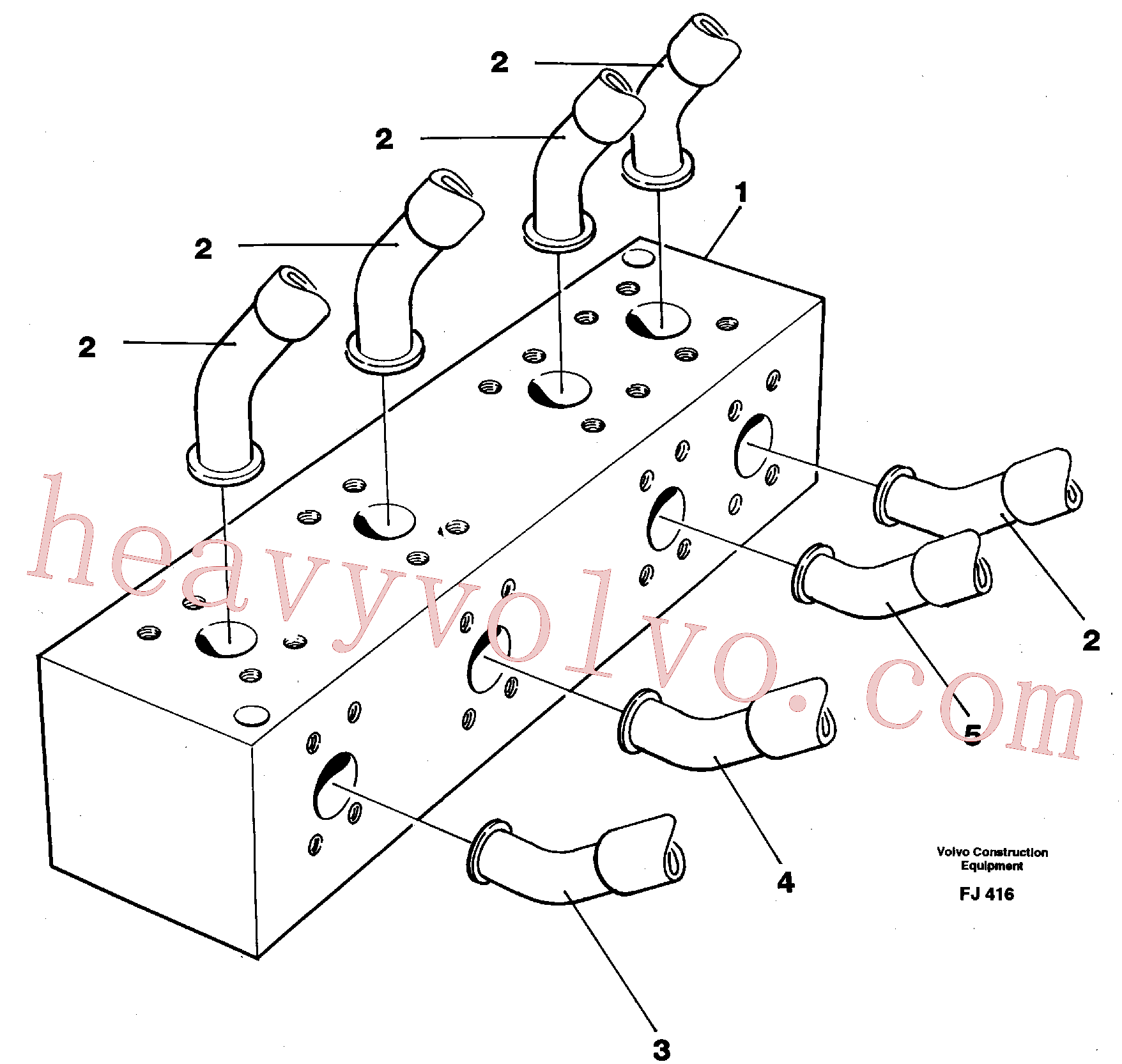 VOE14055011 for Volvo Connection block with hoses(FJ416 assembly)