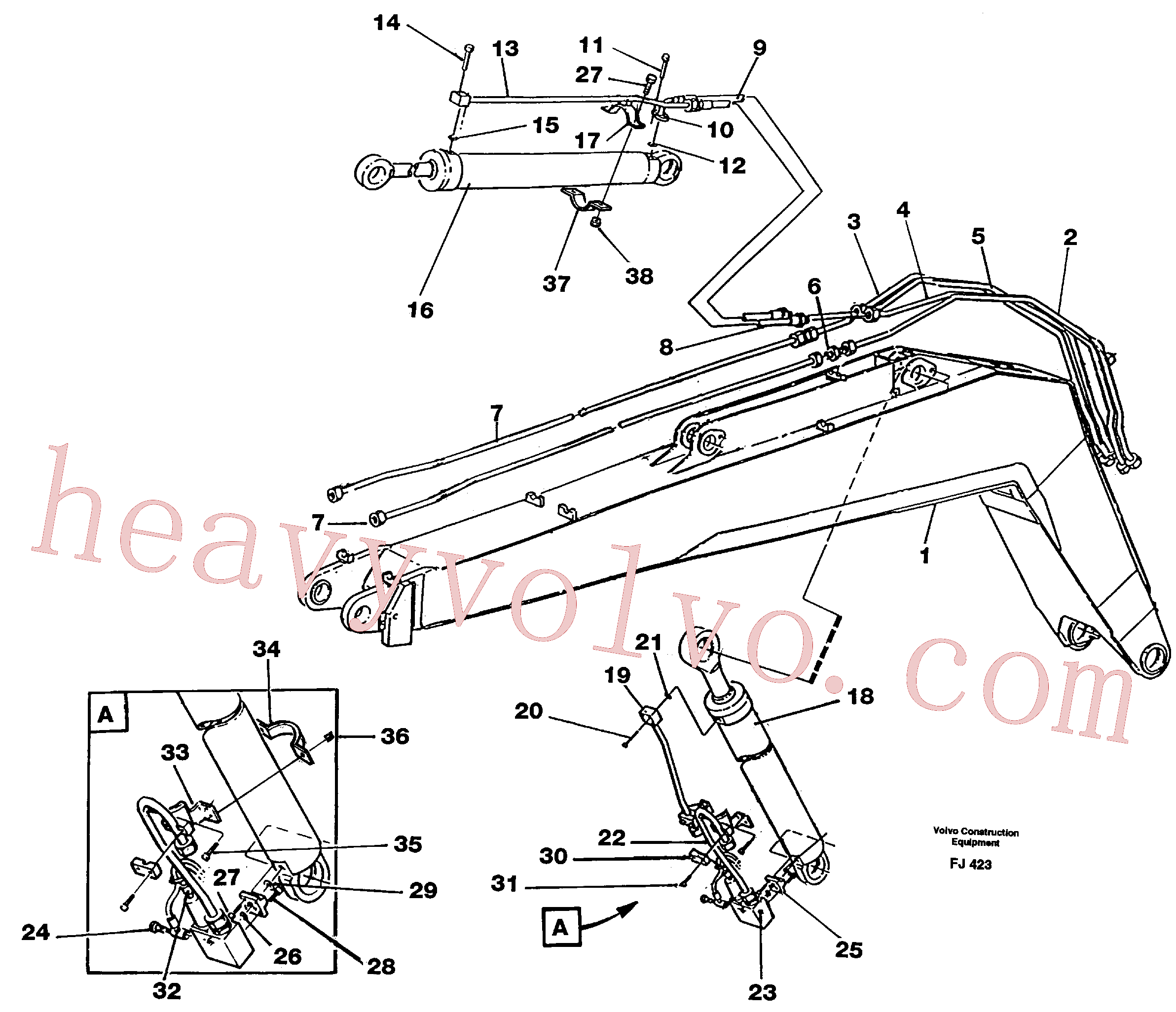 VOE14255452 for Volvo Hydraulic system, boom 5.20 m(FJ423 assembly)