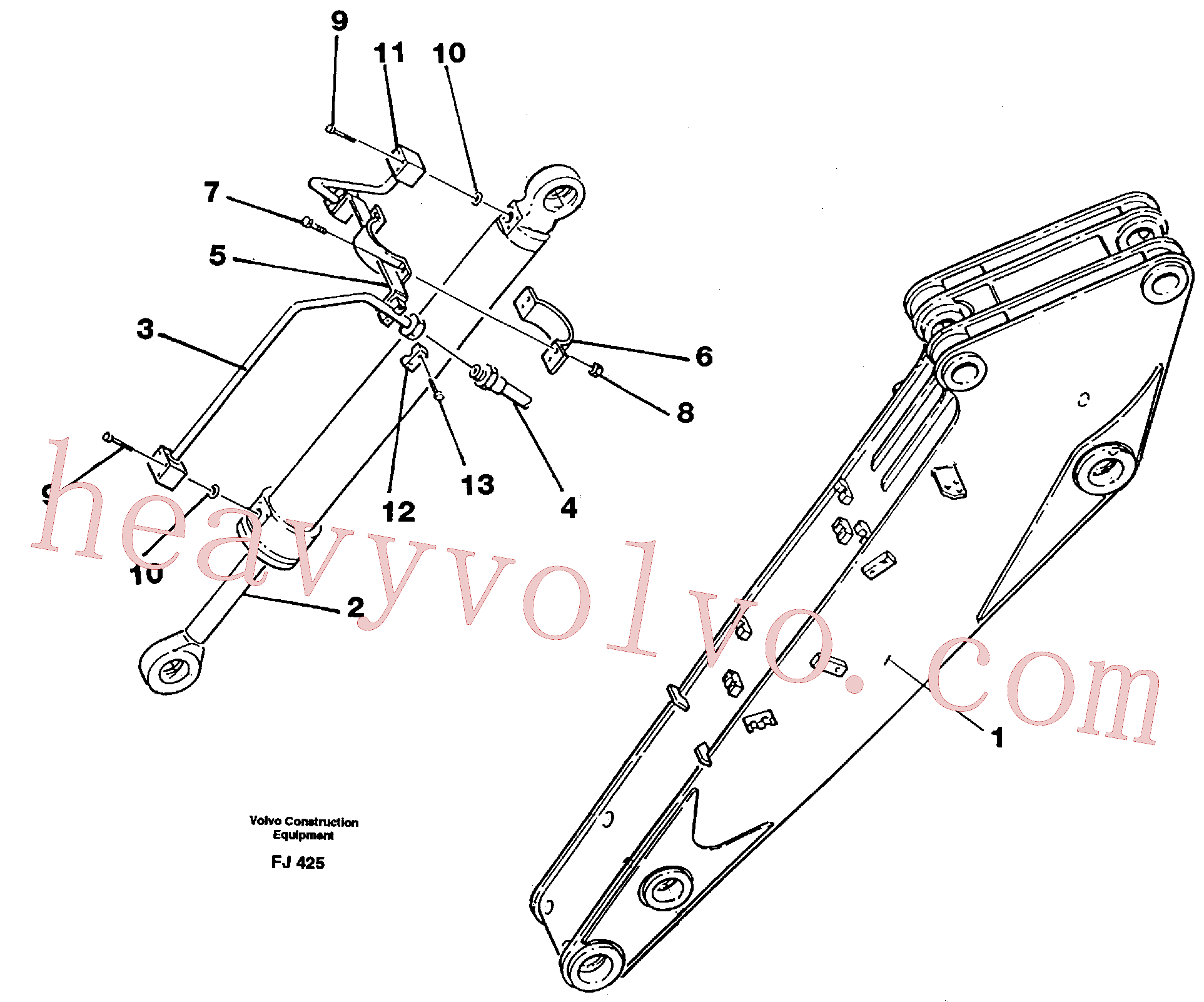 VOE14238528 for Volvo Hydraulic system, dipperarm(FJ425 assembly)