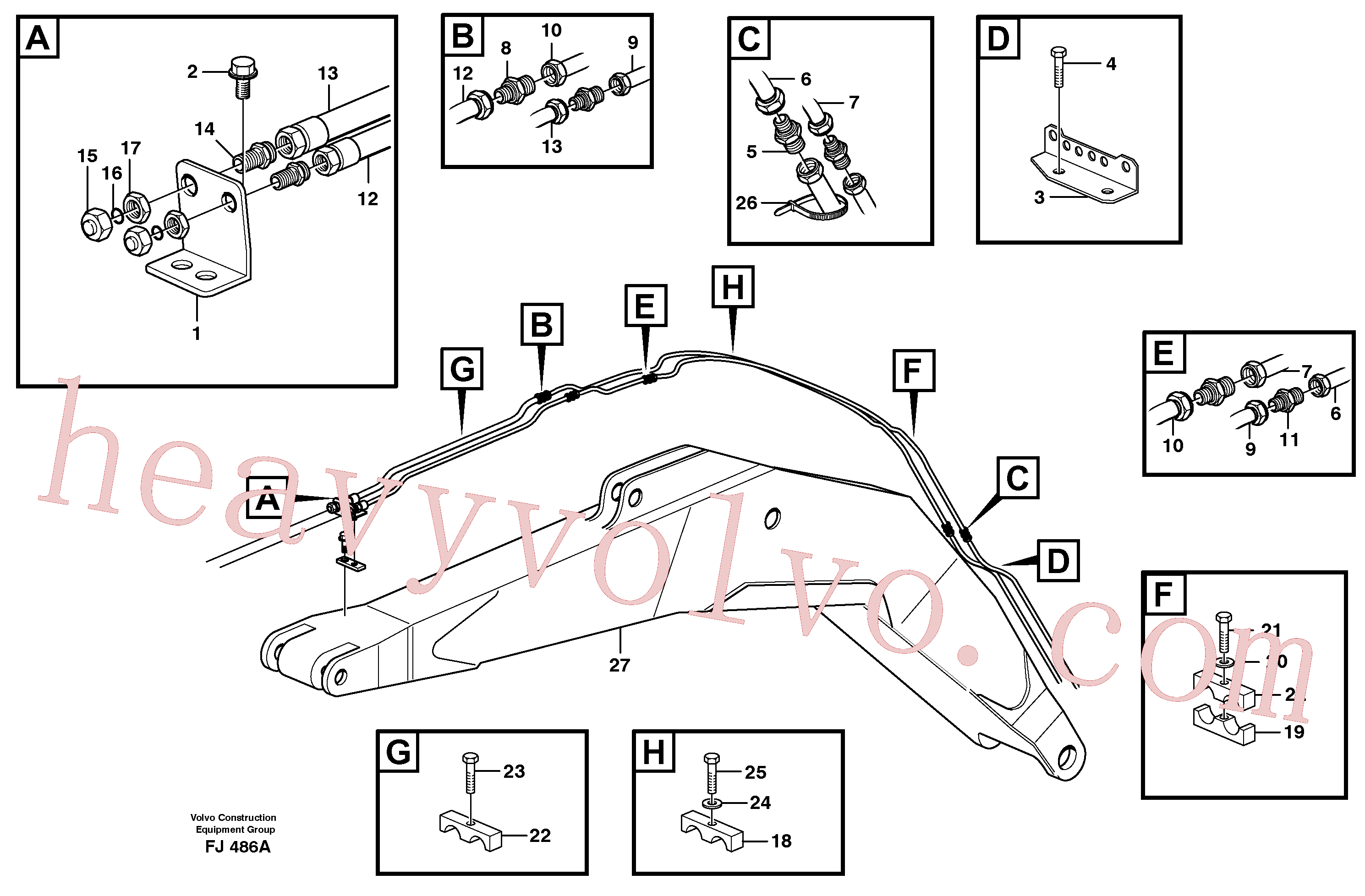 VOE14255445 for Volvo Grab equipm on boom 4.65 m/5,20 m,switch valve(FJ486A assembly)