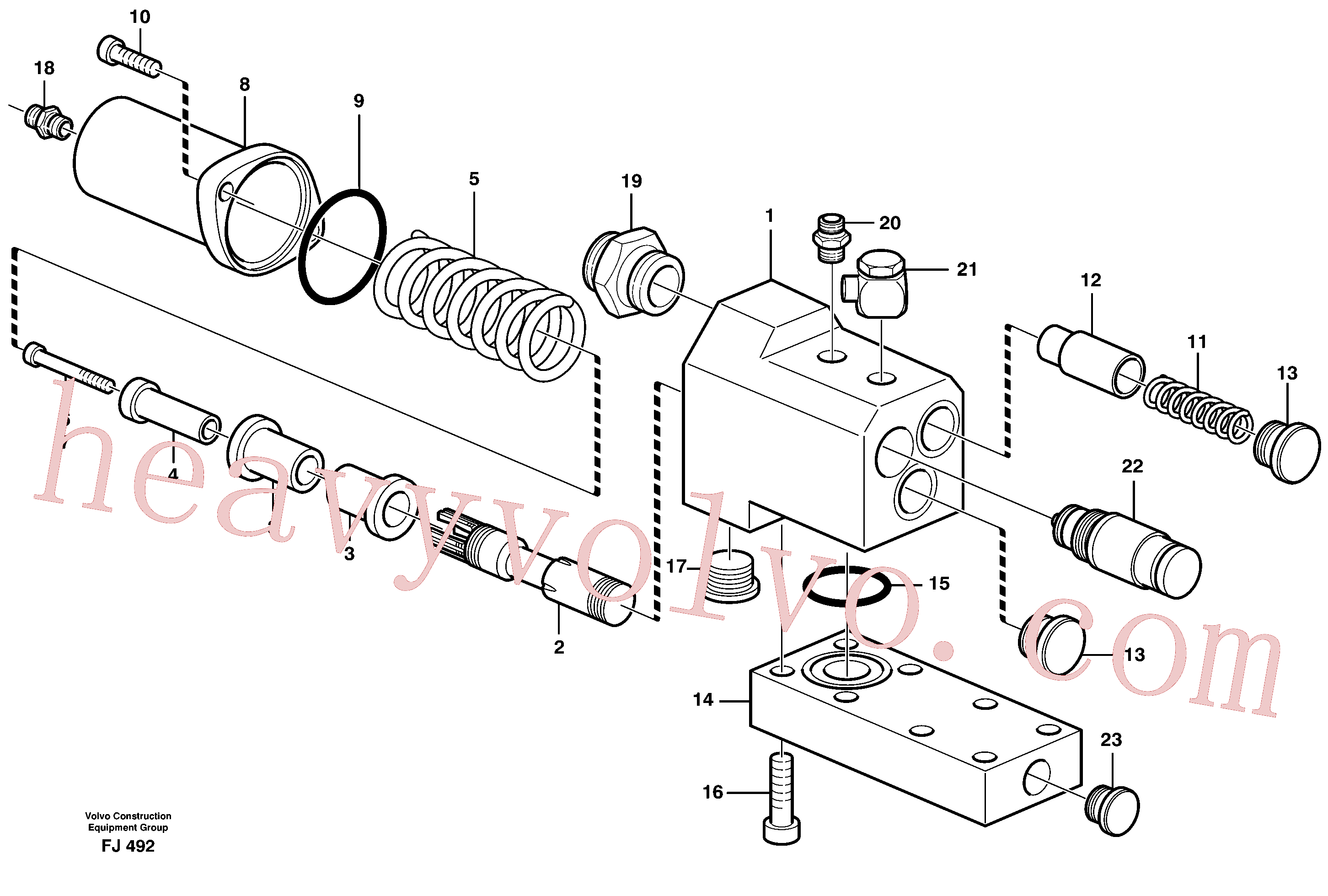 VOE14256362 for Volvo Hose rupture valve, tilt cylinder(FJ492 assembly)