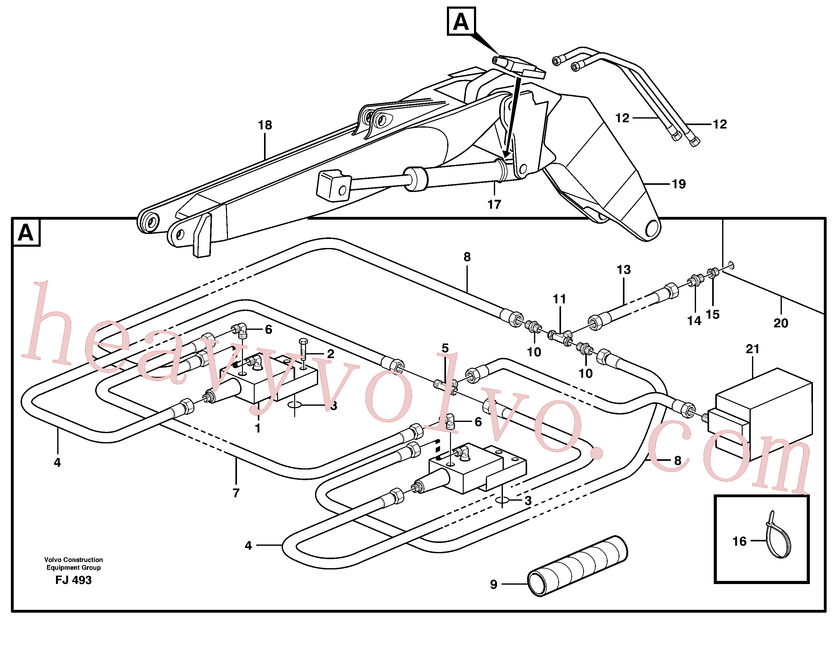 VOE14257605 for Volvo Hydraulic system, line brk valve,tilt cylinder(FJ493 assembly)