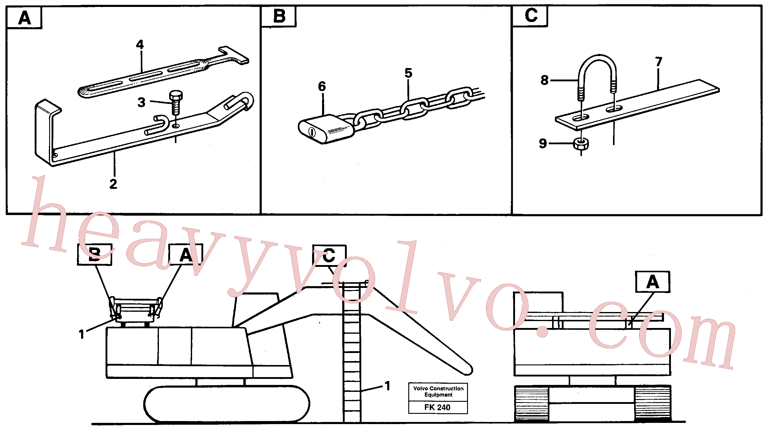 VOE14230260 for Volvo Ladder with cage(FK240 assembly)