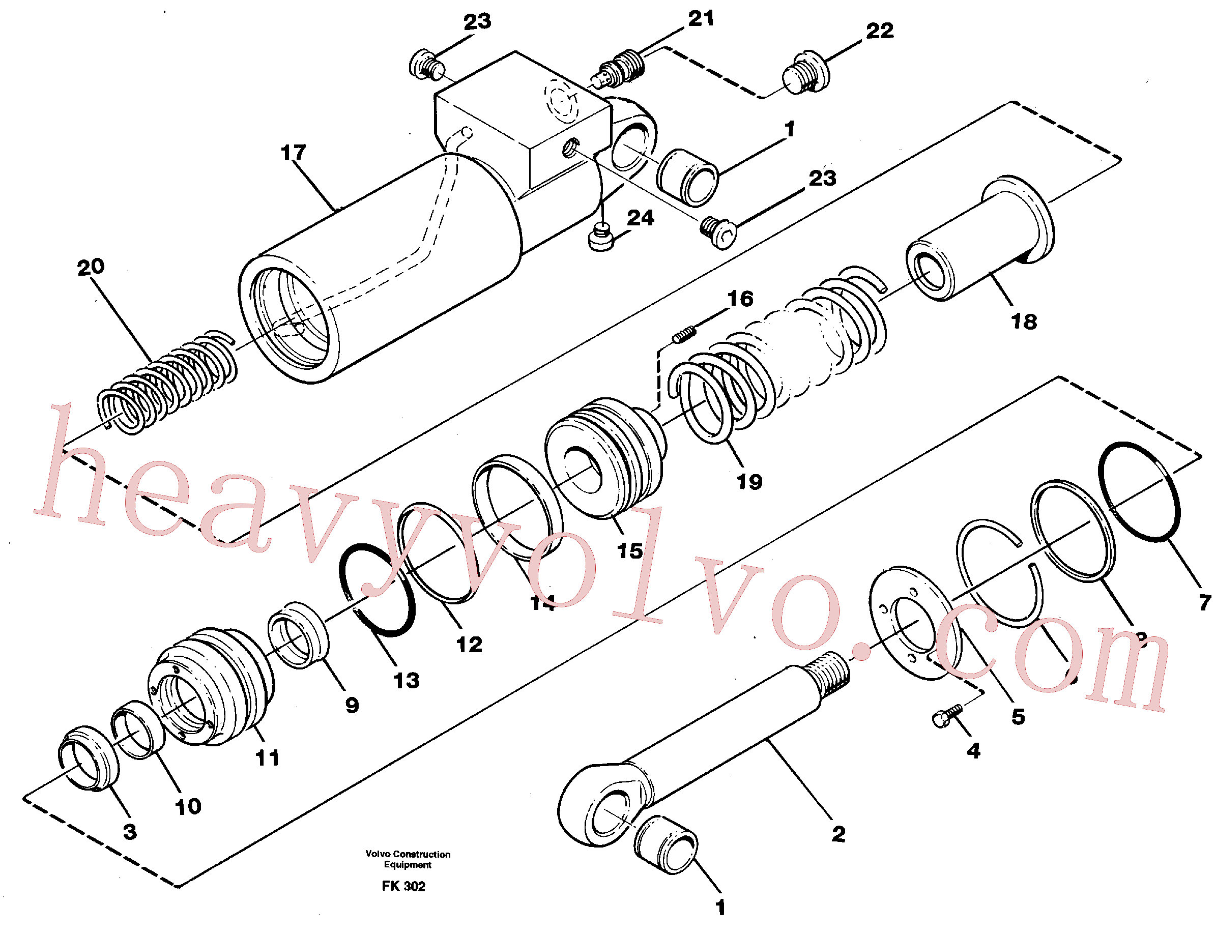 VOE14236076 for Volvo Hydraulic cylinder, quick attachment(FK302 assembly)