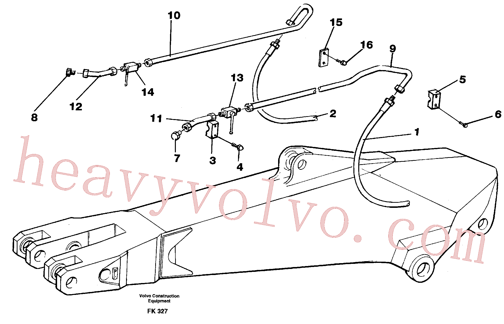 VOE11702733 for Volvo Hammer hydraulics for dipper arm incl. shut-offcocks.(FK327 assembly)