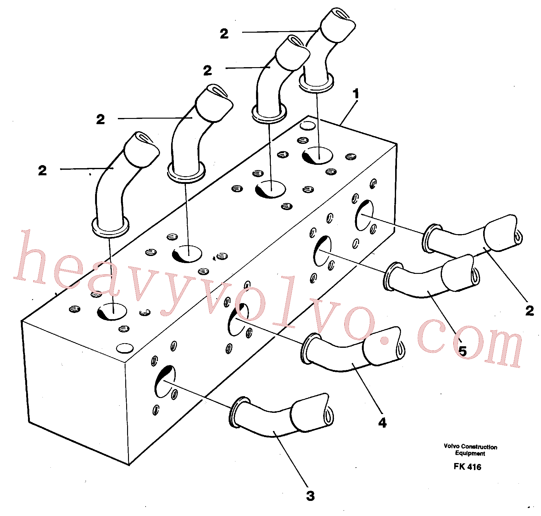 VOE14055011 for Volvo Connection block with hoses(FK416 assembly)