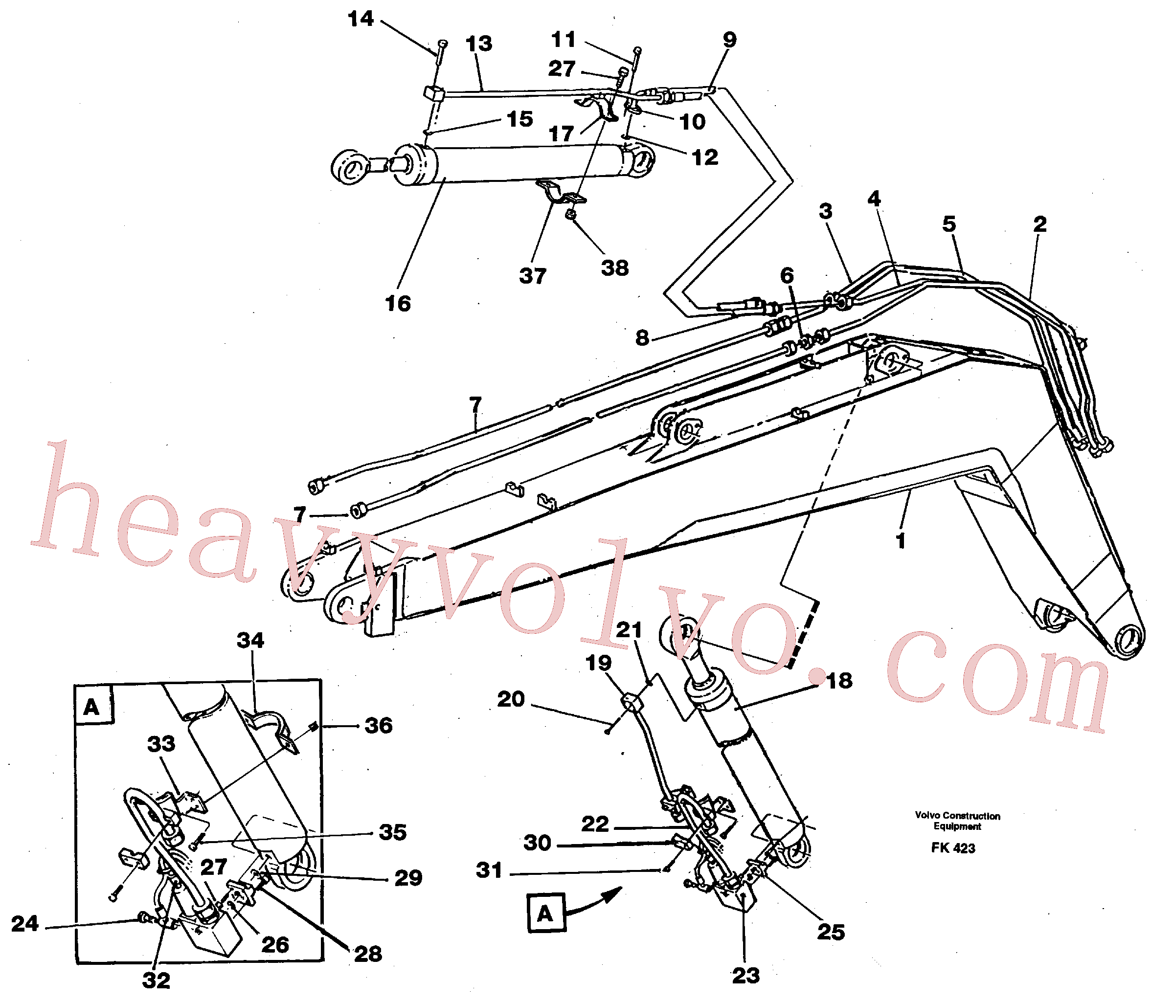 VOE14255452 for Volvo Hydraulic system, boom 5.20 m(FK423 assembly)