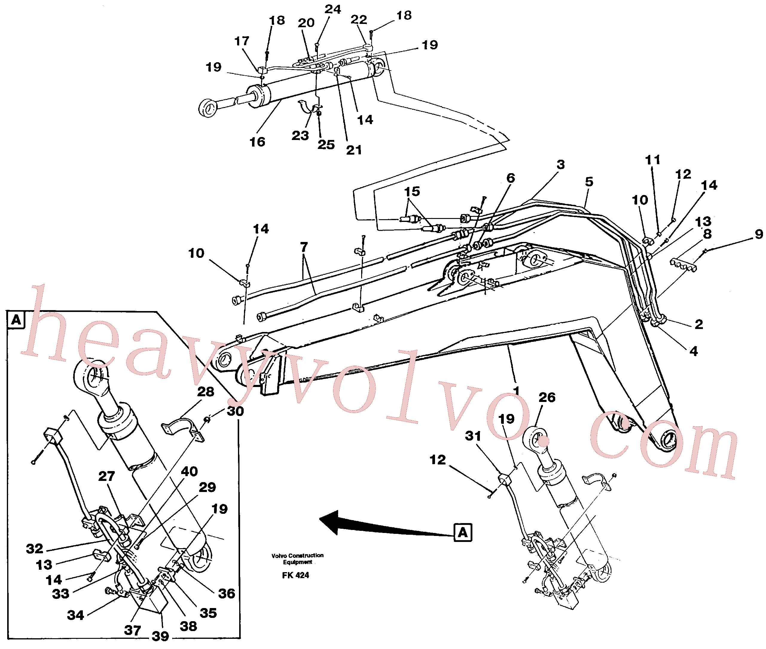 VOE14055009 for Volvo Hydraulic system, boom 4.65 m(FK424 assembly)