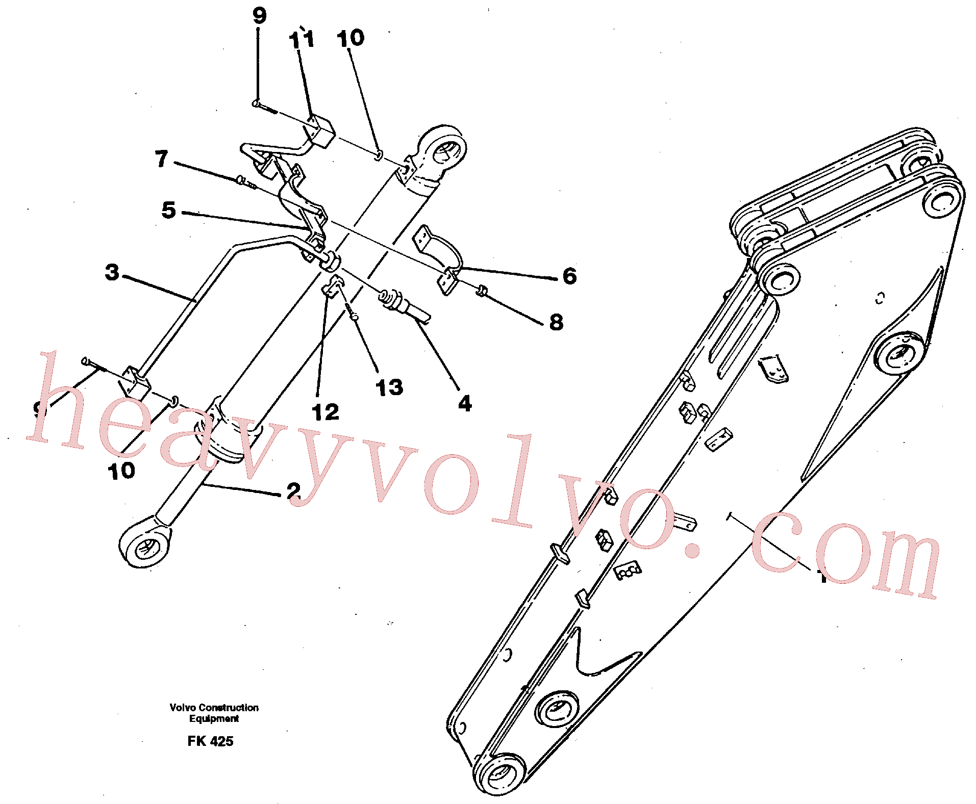 VOE14238528 for Volvo Hydraulic system, dipperarm(FK425 assembly)