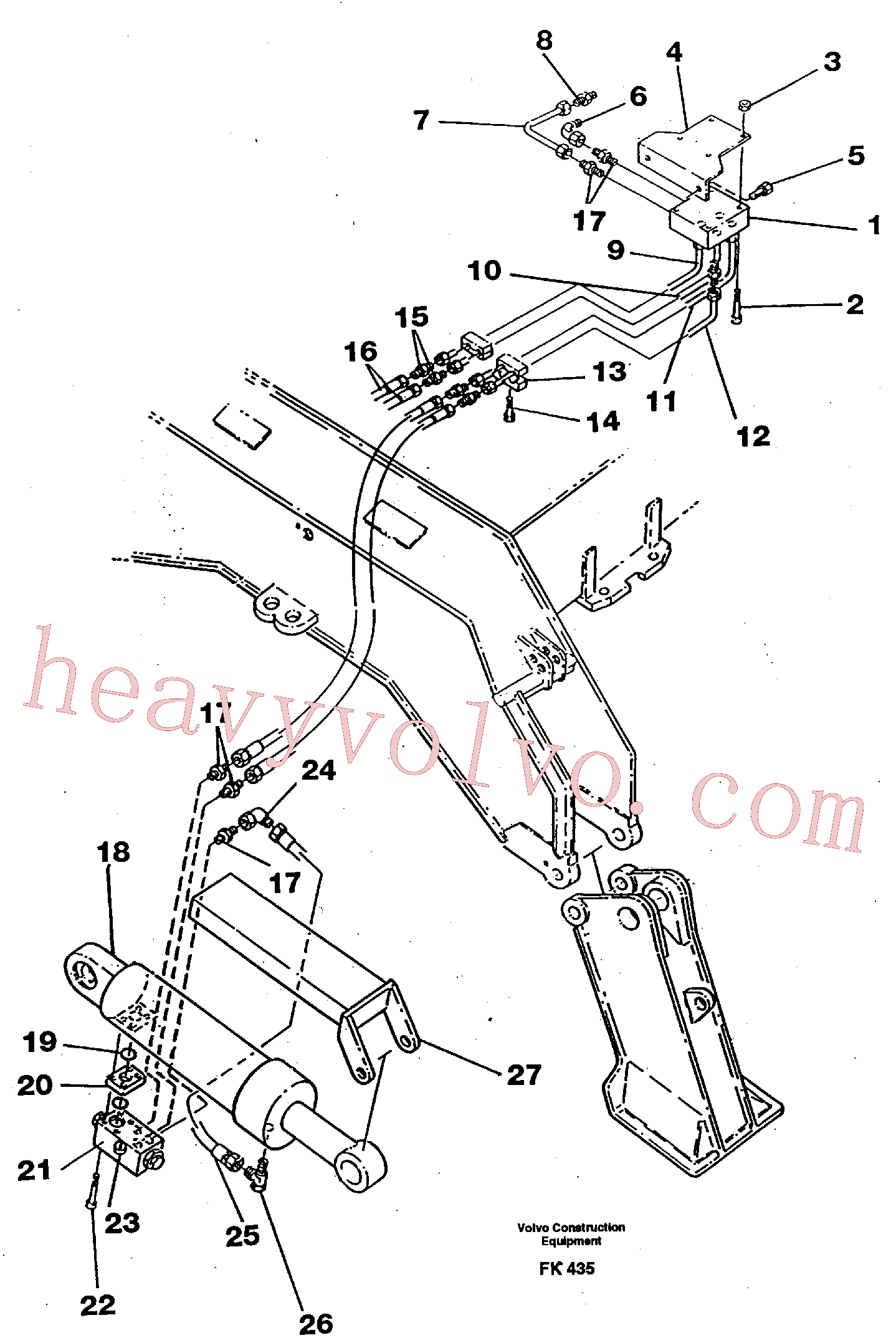 VOE14023252 for Volvo Hydraulic system, outriggers with fixed plates.(FK435 assembly)