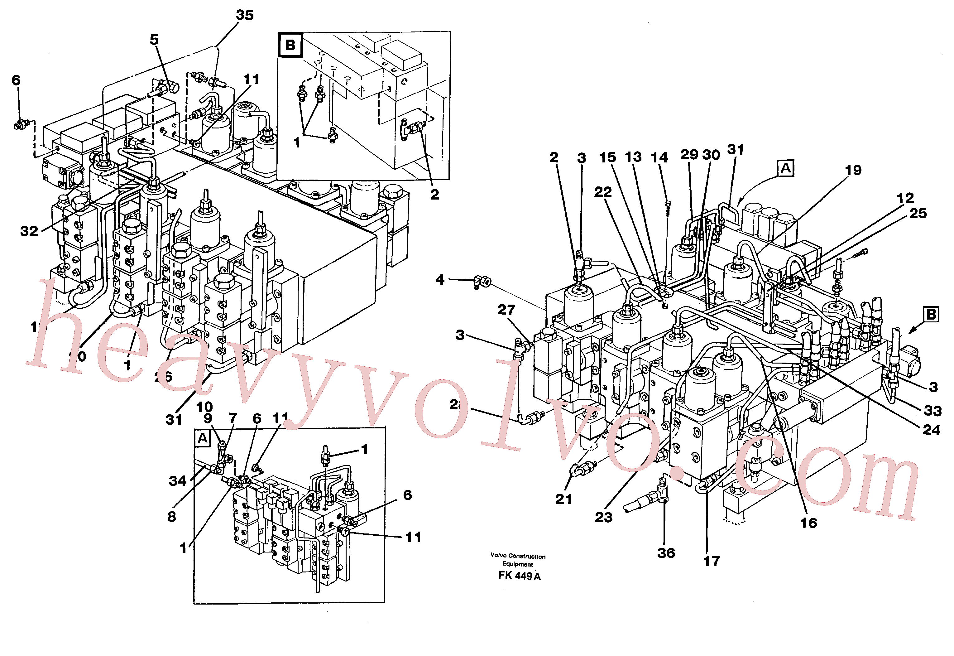 VOE14249359 for Volvo Main valve assembly, tubes connections(FK449A assembly)