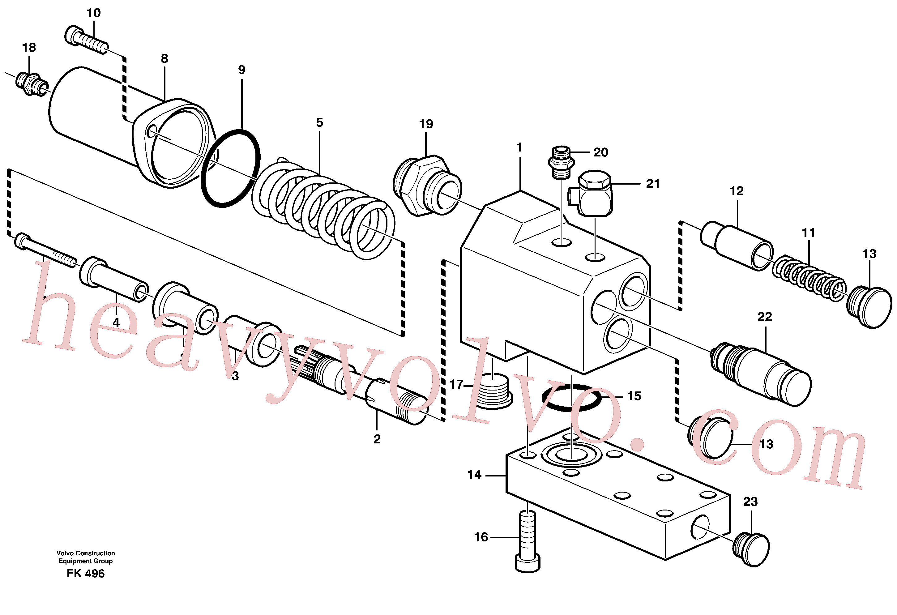 VOE14256362 for Volvo Hose rupture valve, tilt cylinder(FK496 assembly)