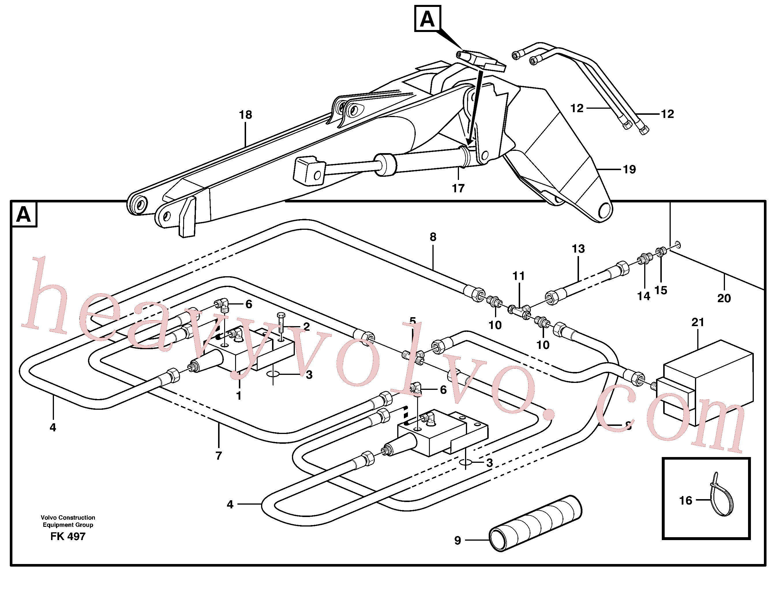 VOE14256362 for Volvo Hydraulic system, line brk valve,tilt cylinder(FK497 assembly)