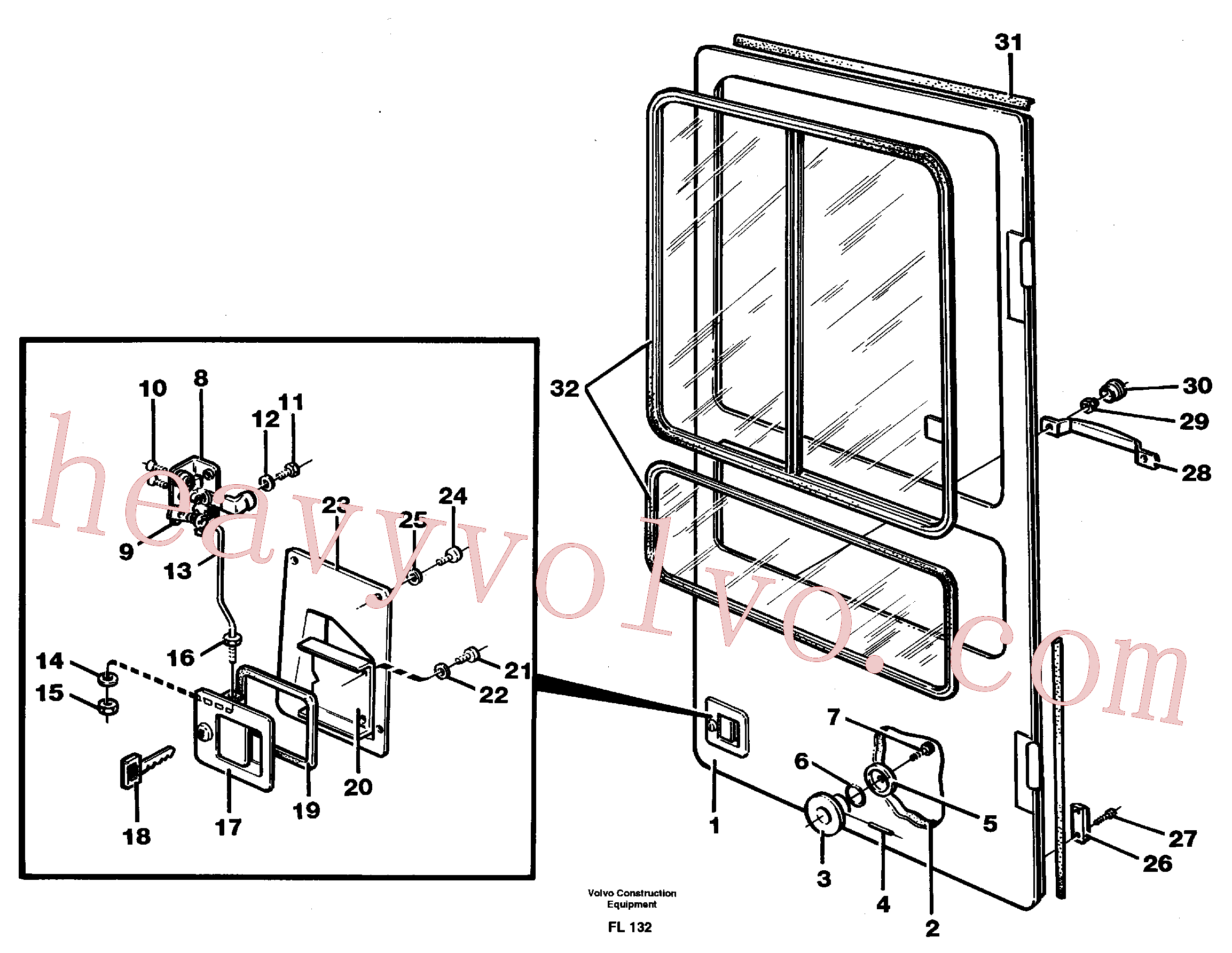 VOE14213043 for Volvo Door, operator's cab(FL132 assembly)