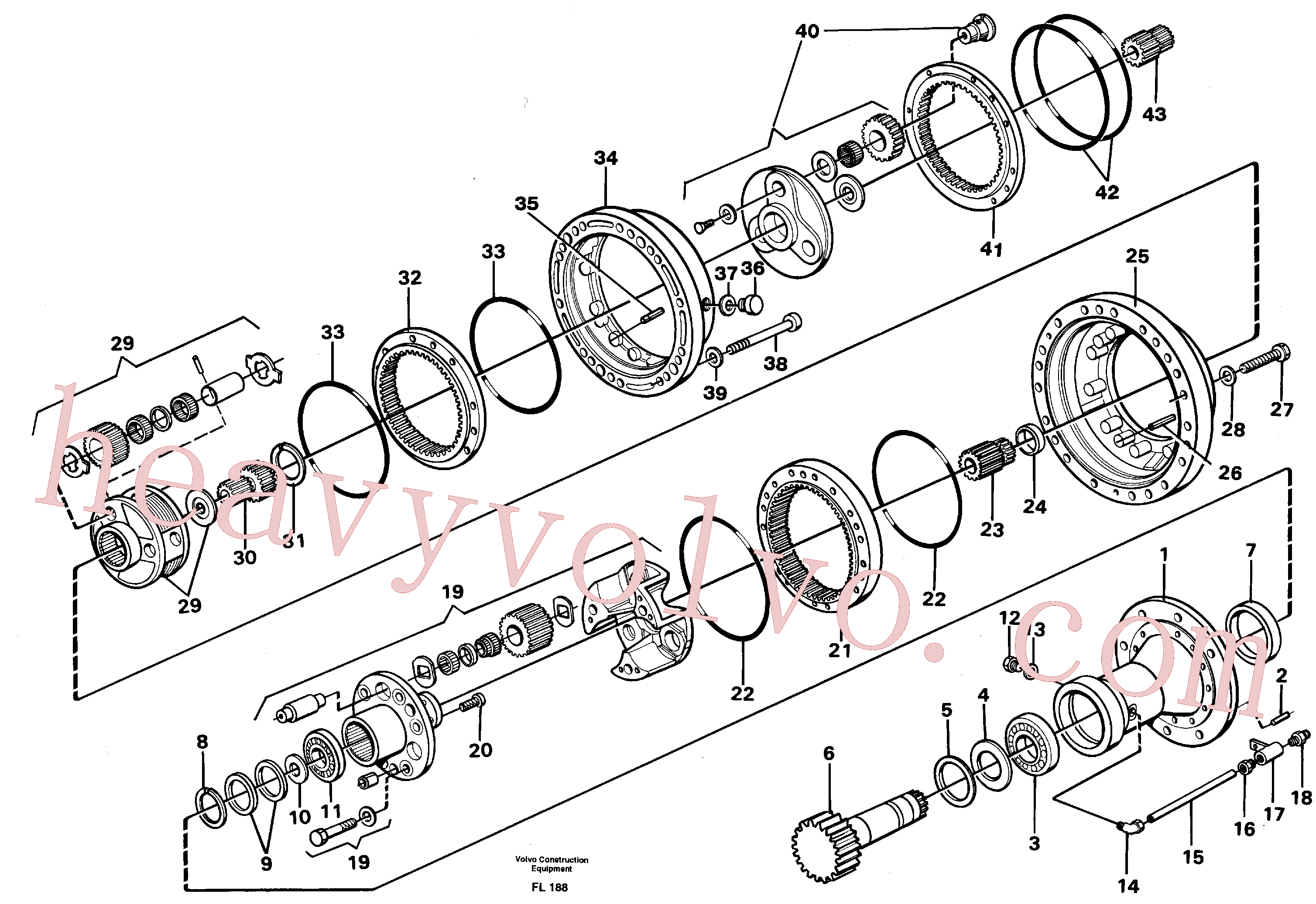 VOE11700041 for Volvo Swing gearbox(FL188 assembly)