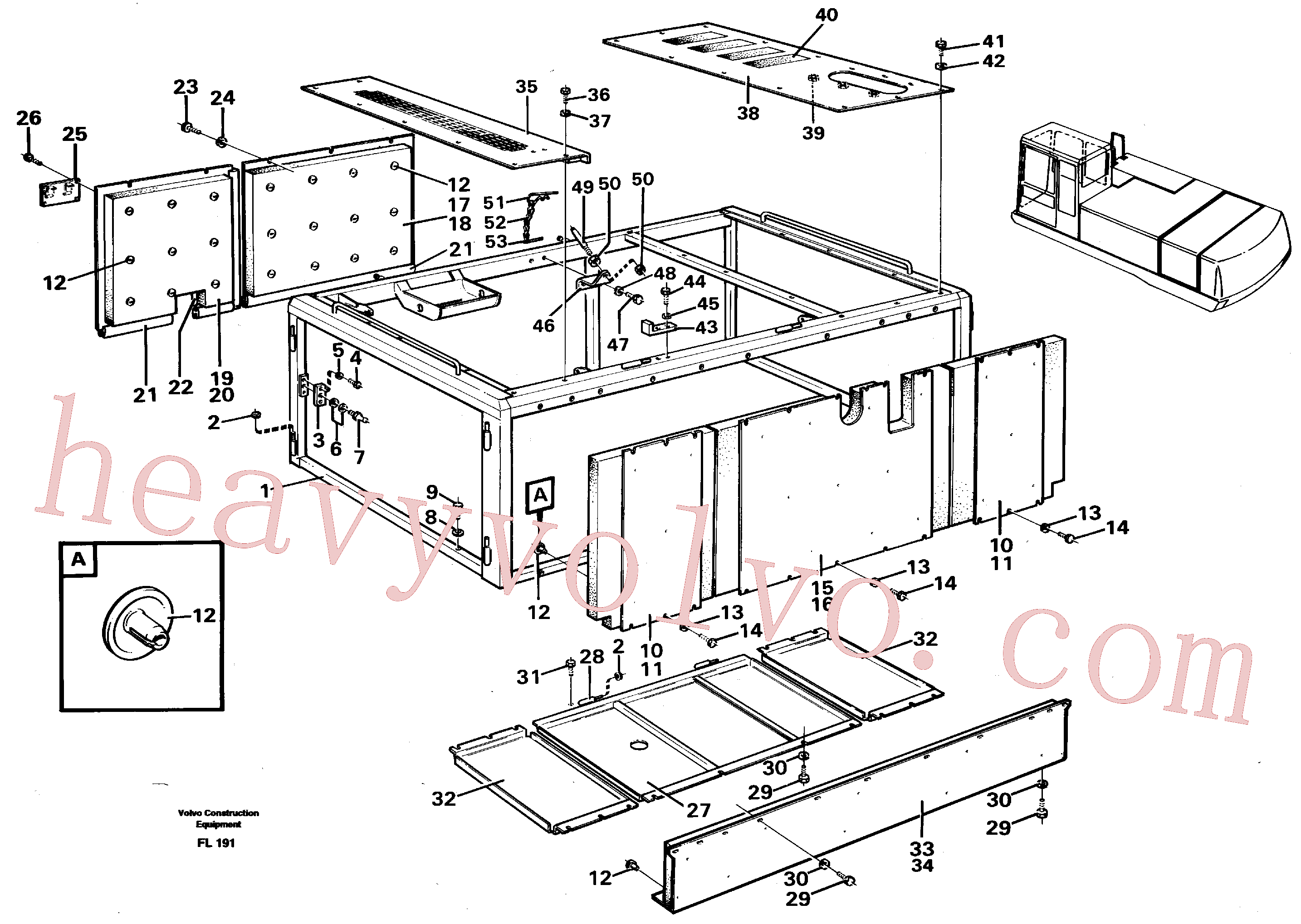 VOE14023374 for Volvo Frame, engine cover rear(FL191 assembly)