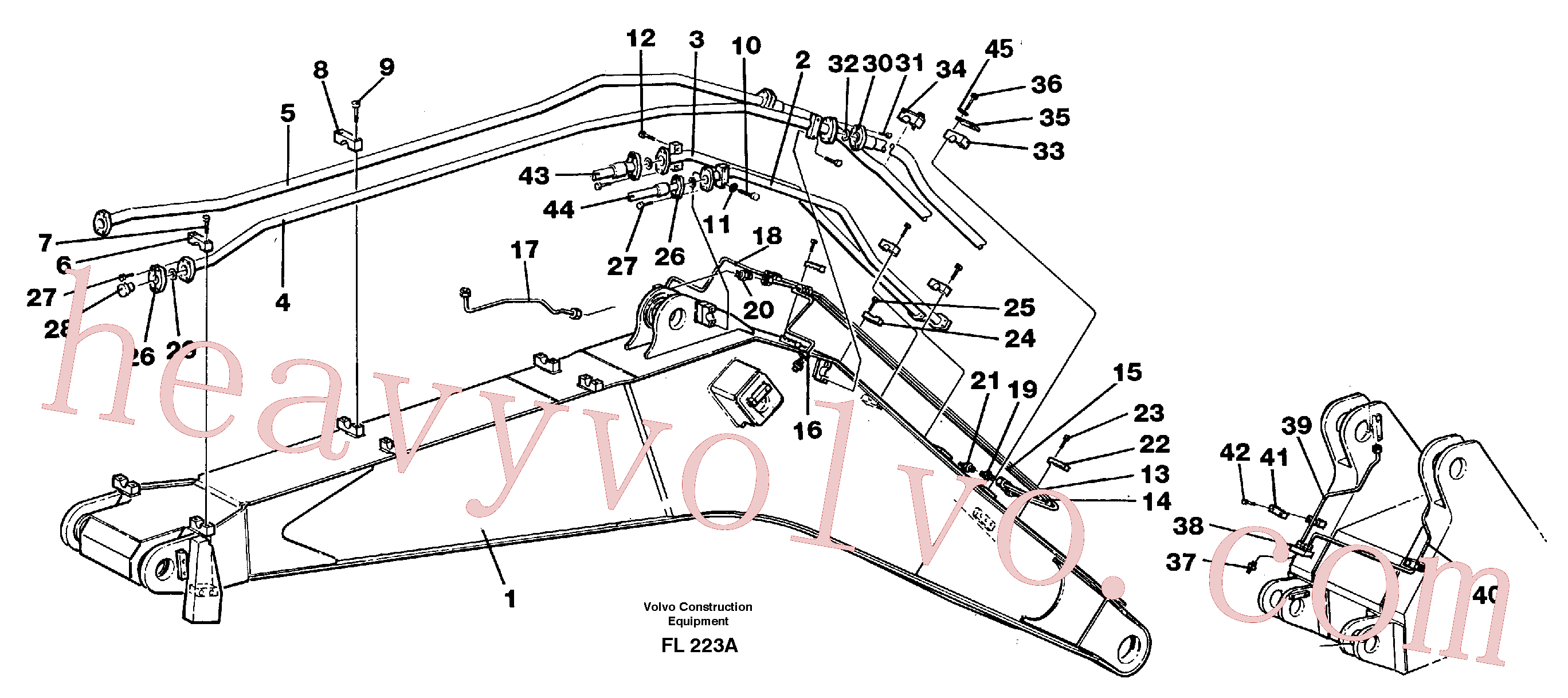 VOE14014663 for Volvo Tubes, assembly, backhoe boom 6.65 m(FL223A assembly)