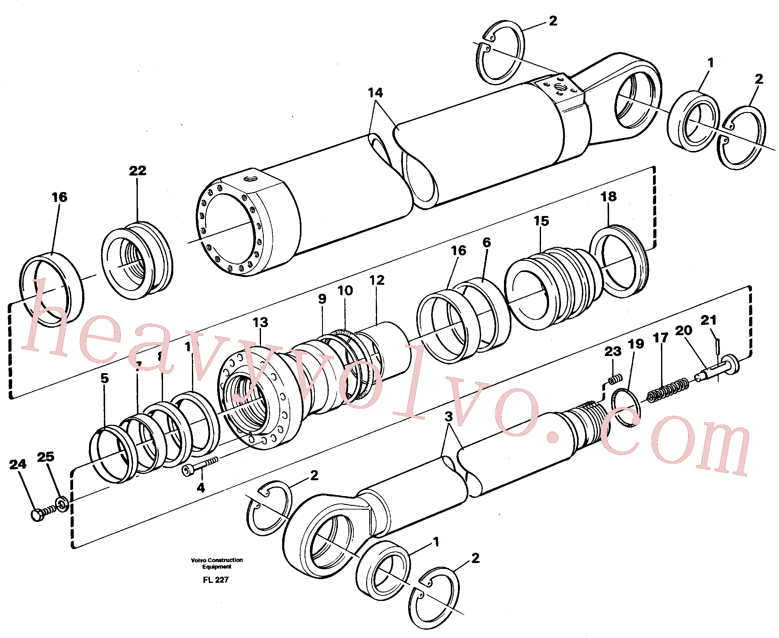 VOE14346168 for Volvo Dipper cylinder, backhoe equipment(FL227 assembly)