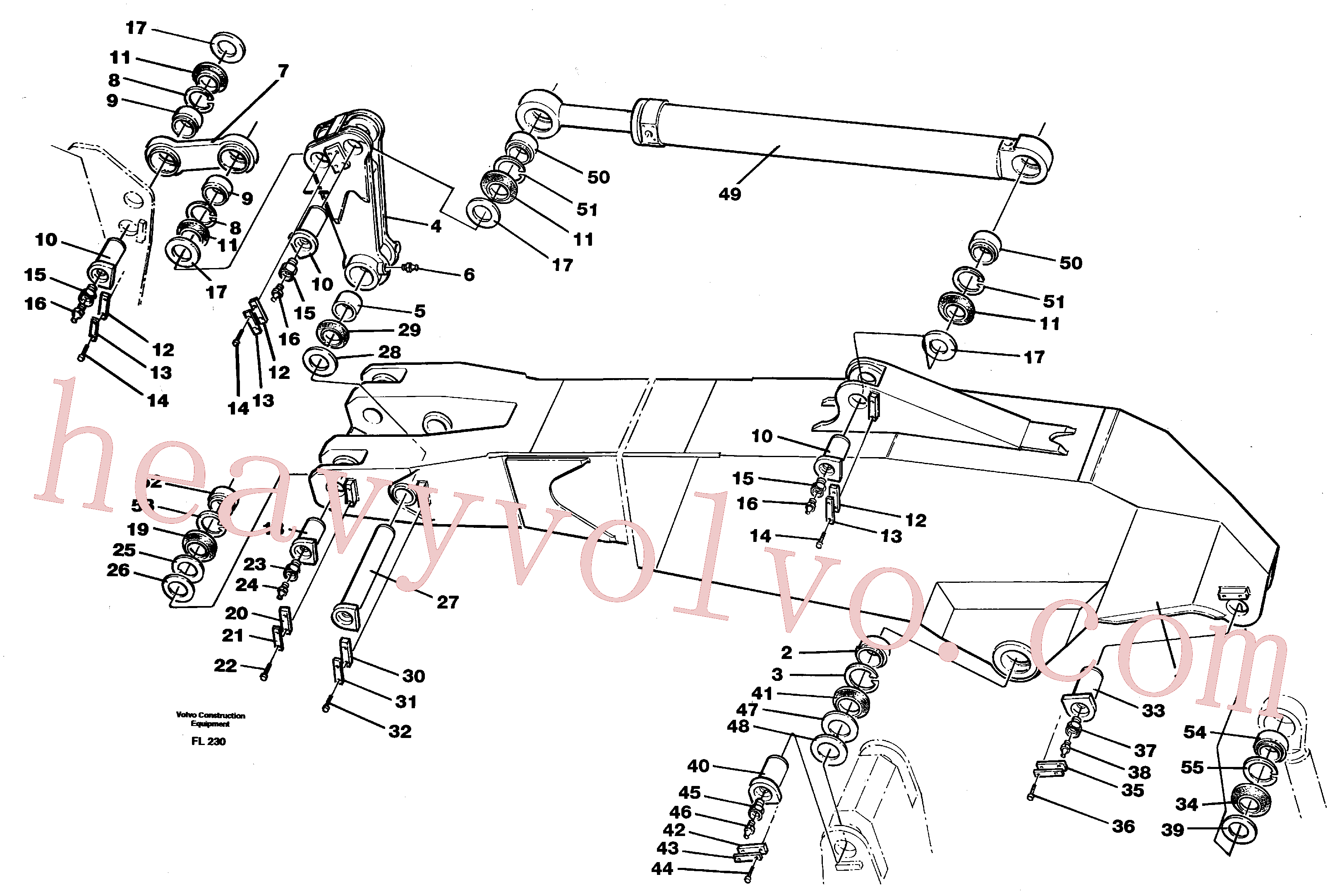 VOE14240240 for Volvo Backhoe dipper arm incl. connections, 2.5m 3.5m(FL230 assembly)