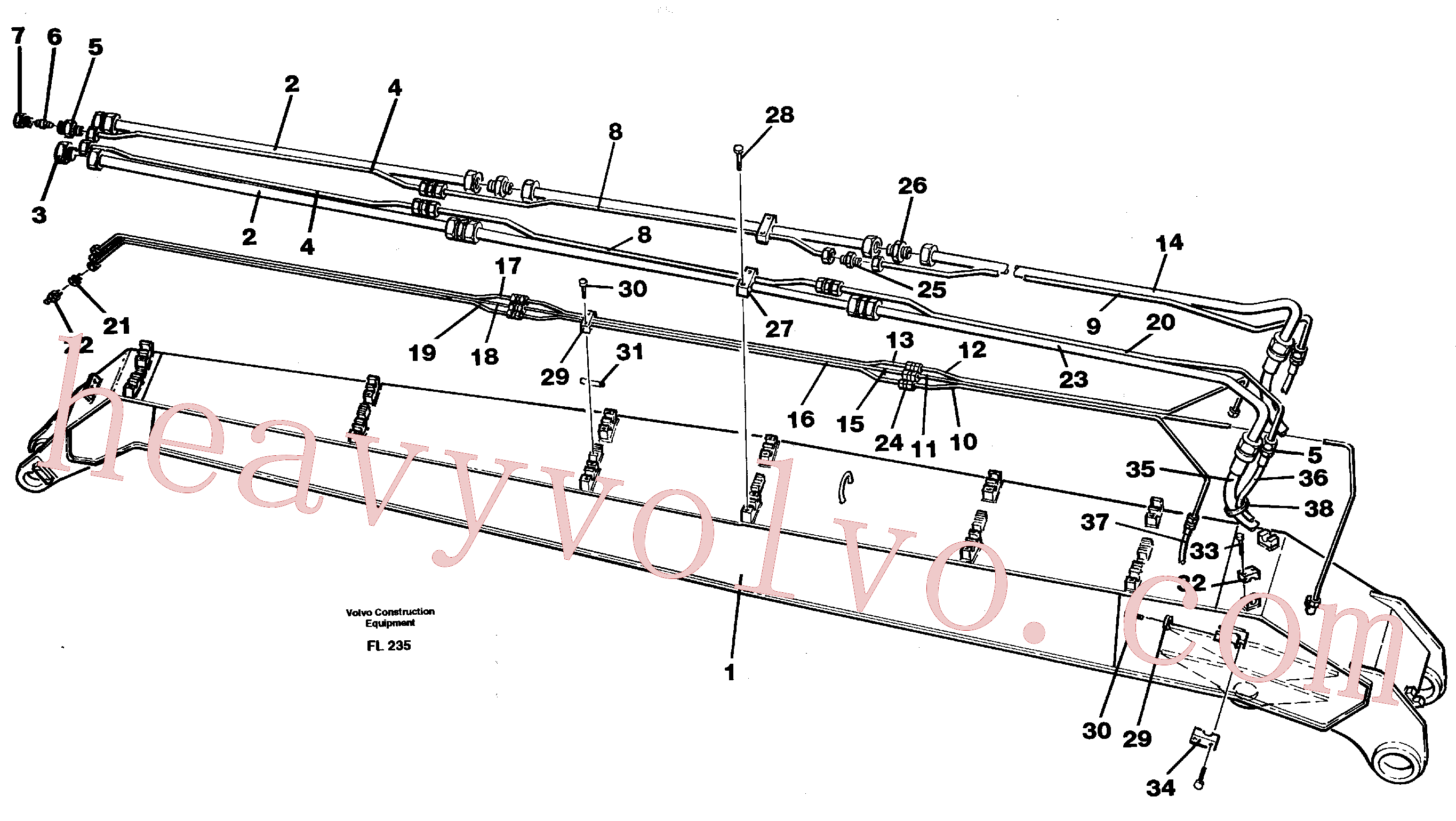 VOE14242337 for Volvo Tubes, assembly, handling dipper arm 6.5m(FL235 assembly)