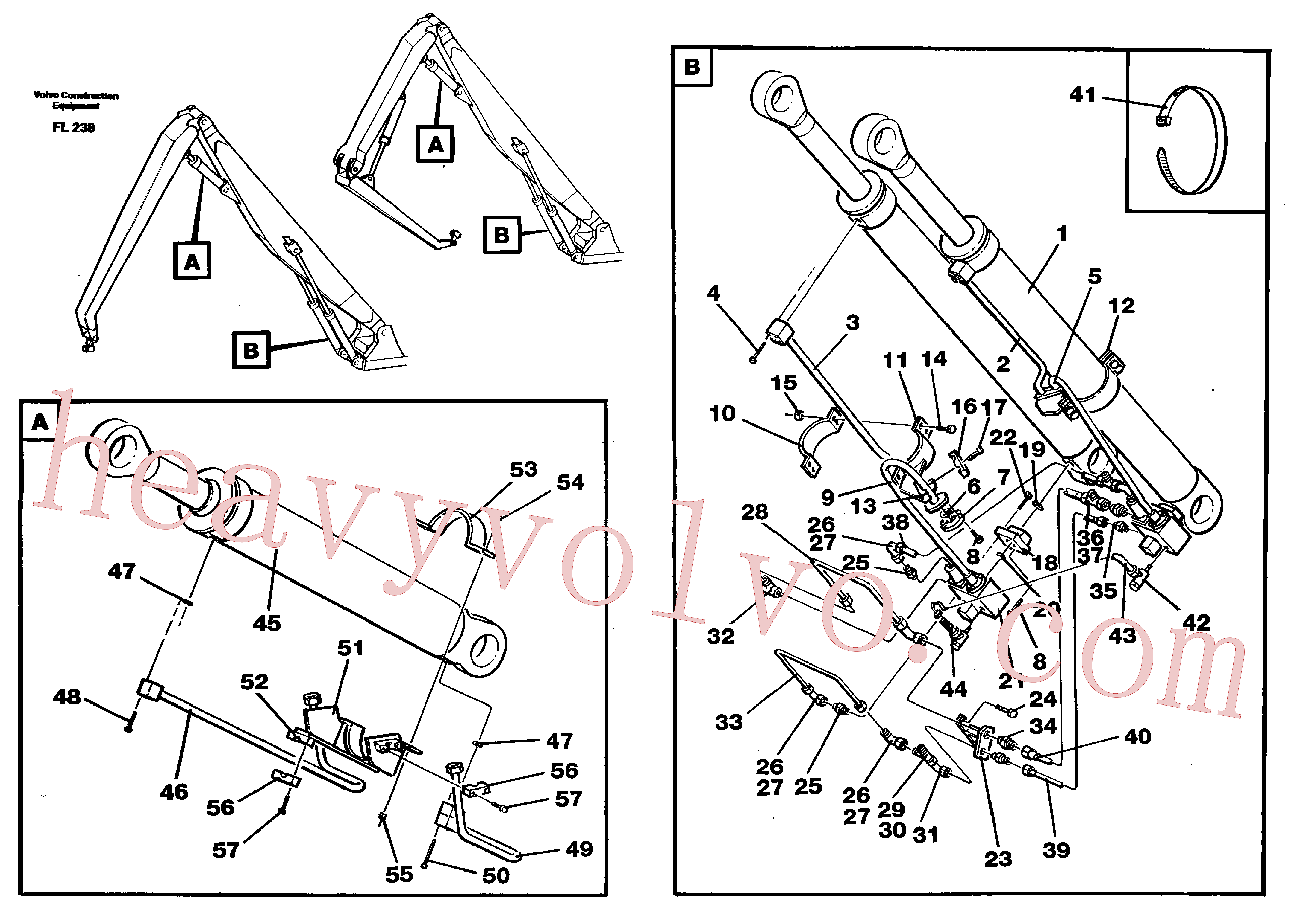 VOE14083391 for Volvo Cylinder hydraulics, handling boom 8.6m, 7.0m(FL238 assembly)