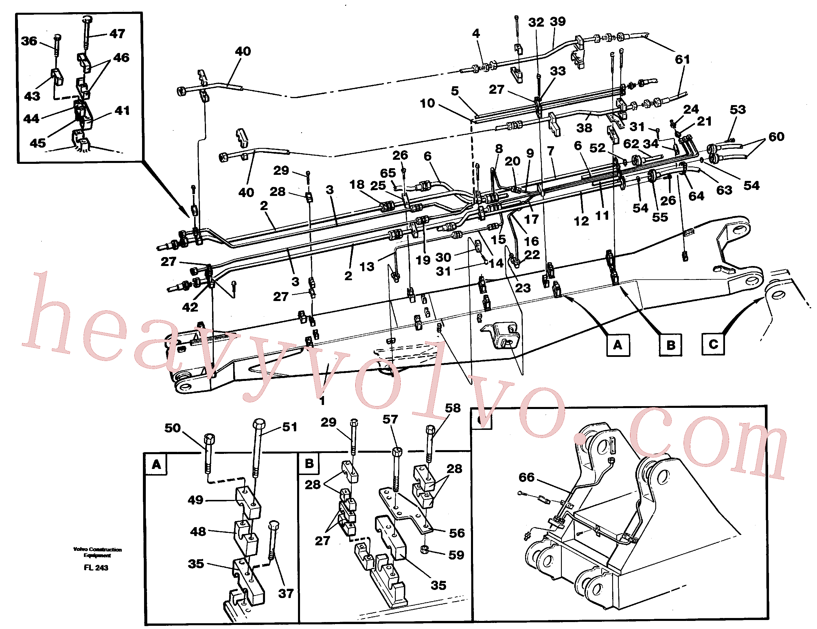 VOE14246910 for Volvo Tubes, assembly, handling boom 7.0m(FL243 assembly)