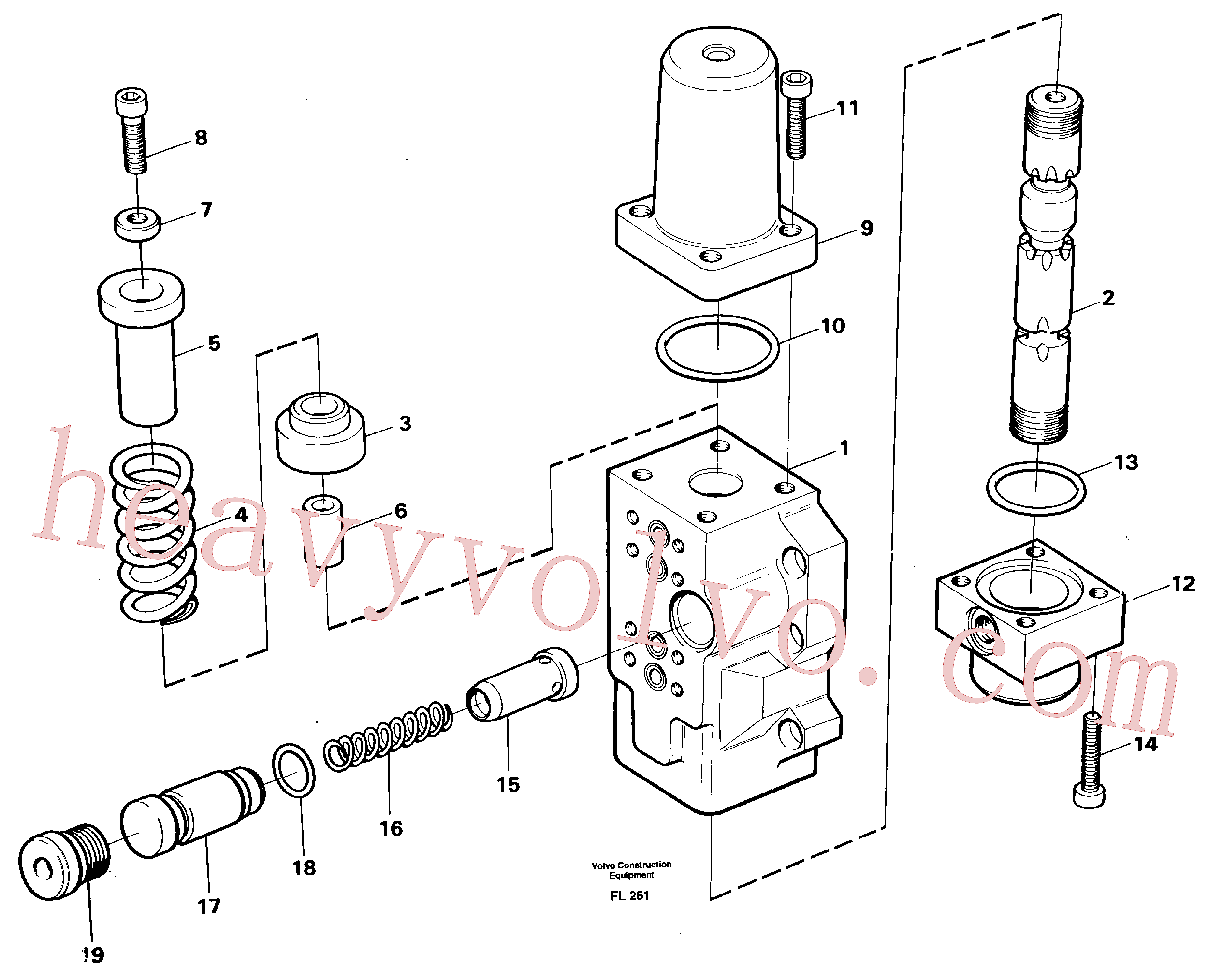 VOE960173 for Volvo Four-way valve, boom primary(FL261 assembly)