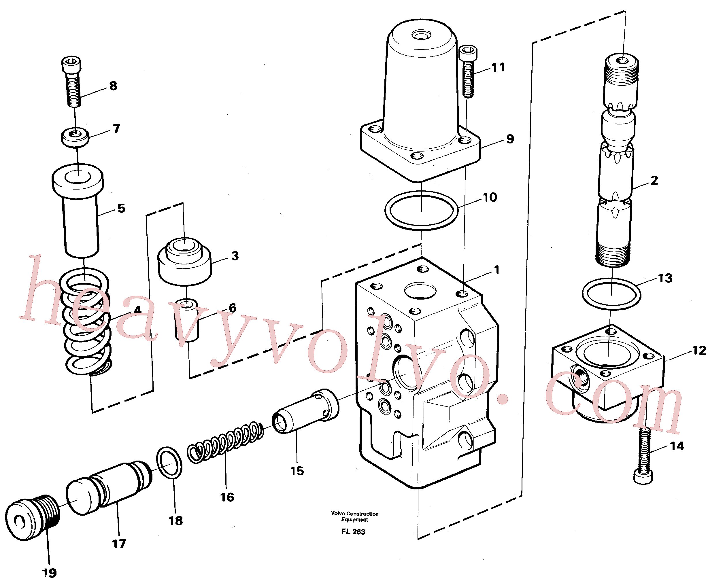 VOE960173 for Volvo Four-way valve, bucket primary(FL263 assembly)