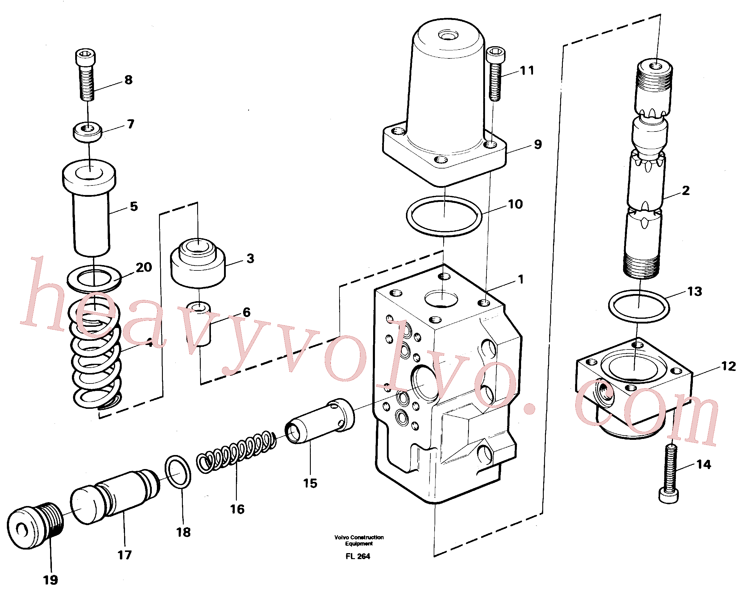 VOE14264484 for Volvo Four-way valve, bucket secondary(FL264 assembly)