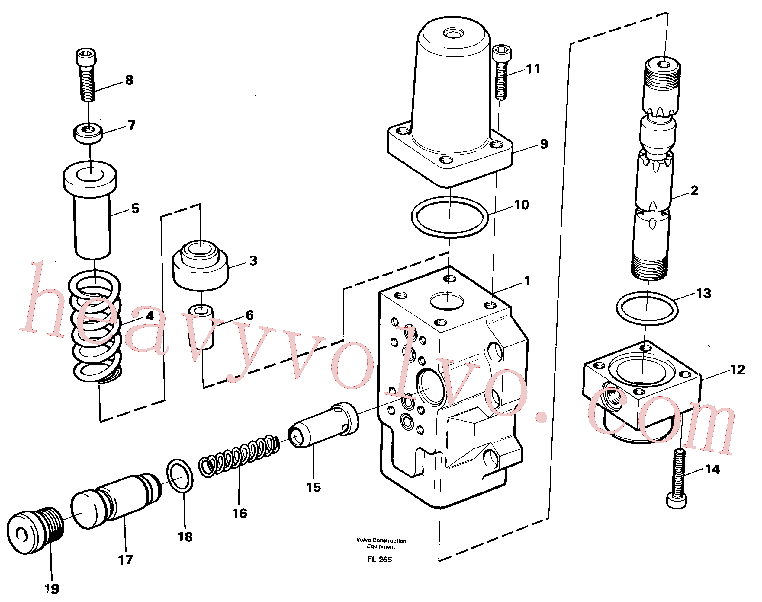 VOE14264483 for Volvo Four-way valve, dipper primary(FL265 assembly)