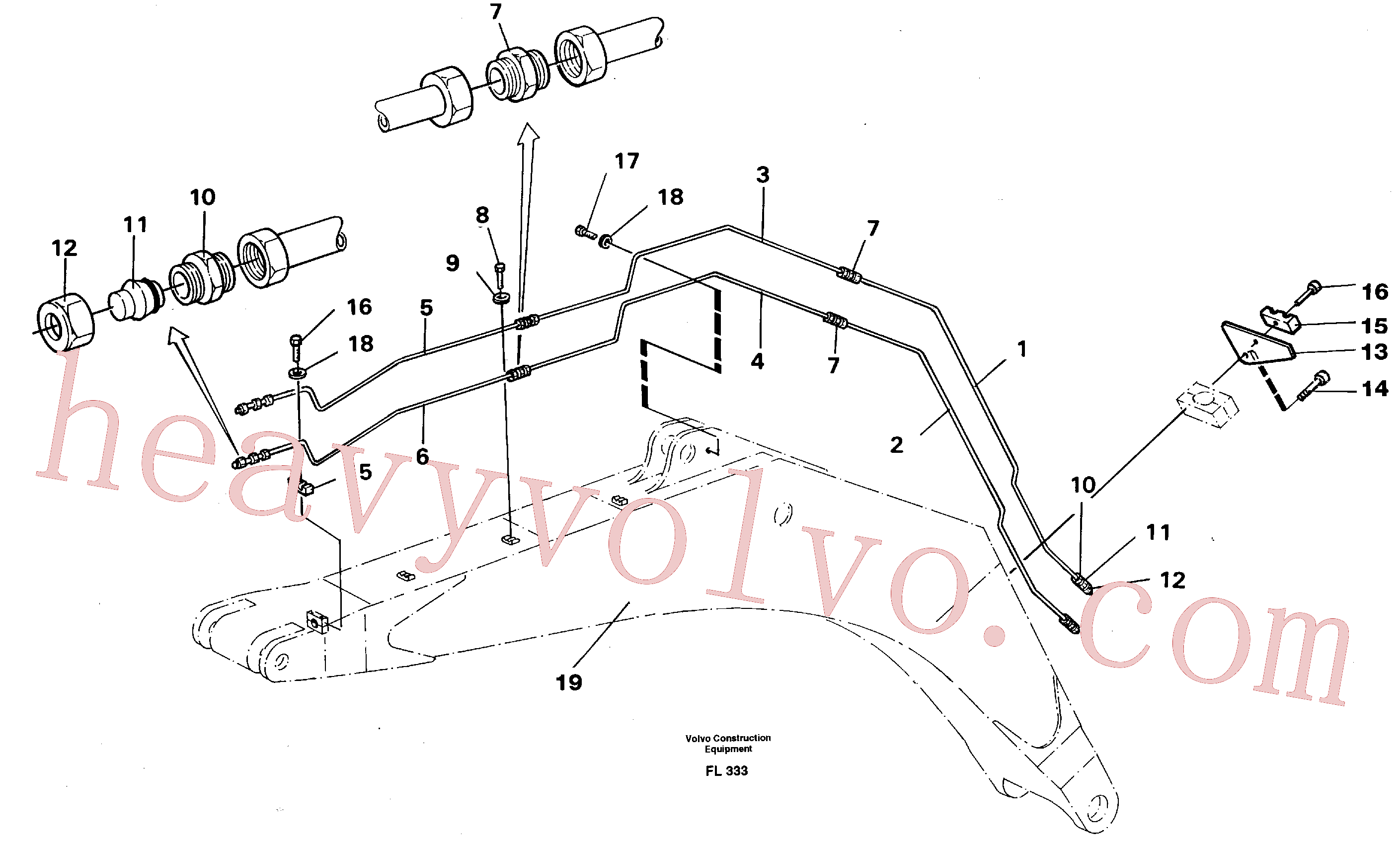 VOE14242478 for Volvo Hydr. quick fit equipm. on boom 6.65m(FL333 assembly)