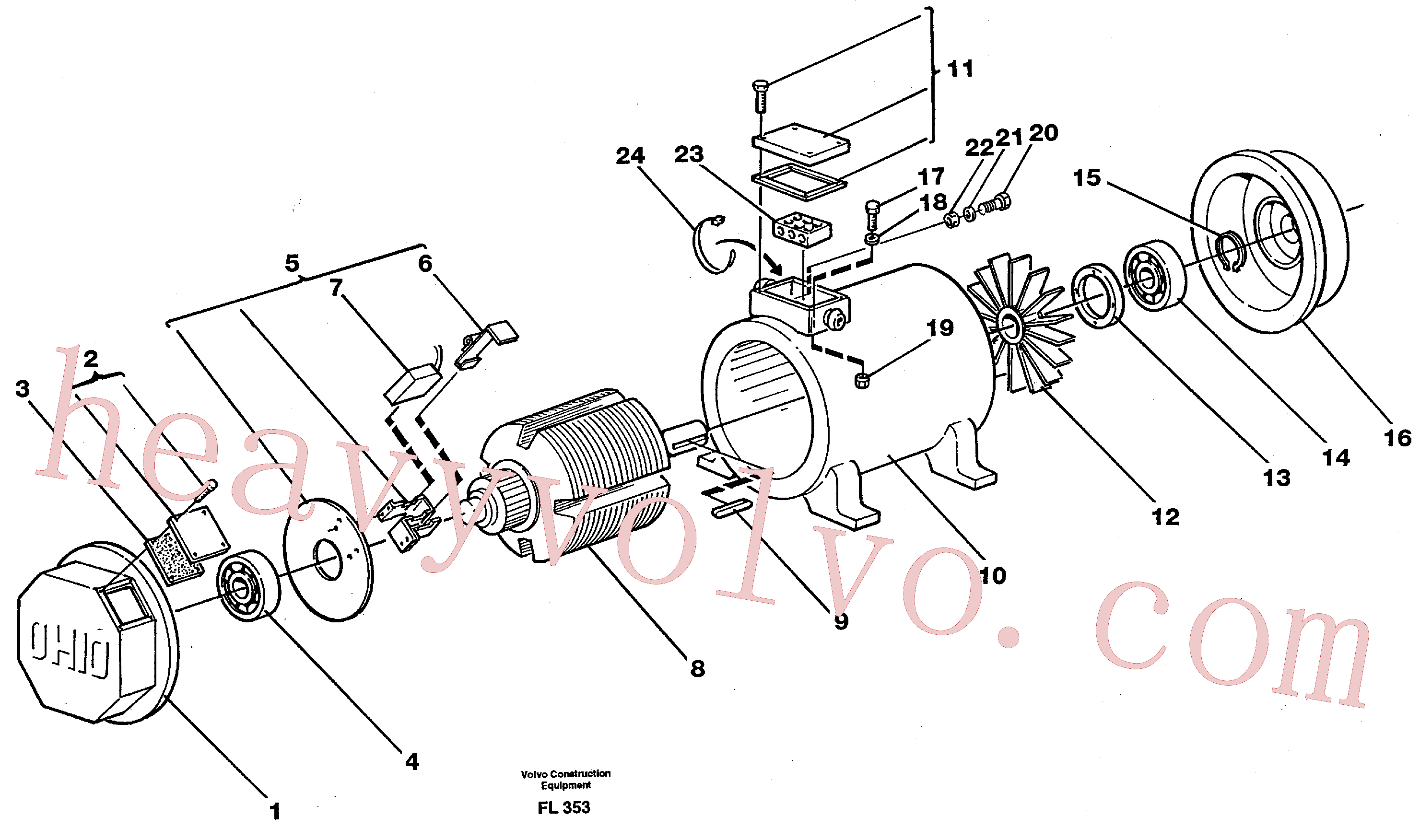 VOE11701863 for Volvo Magnet equipment Ohio, alternator 25 kw(FL353 assembly)