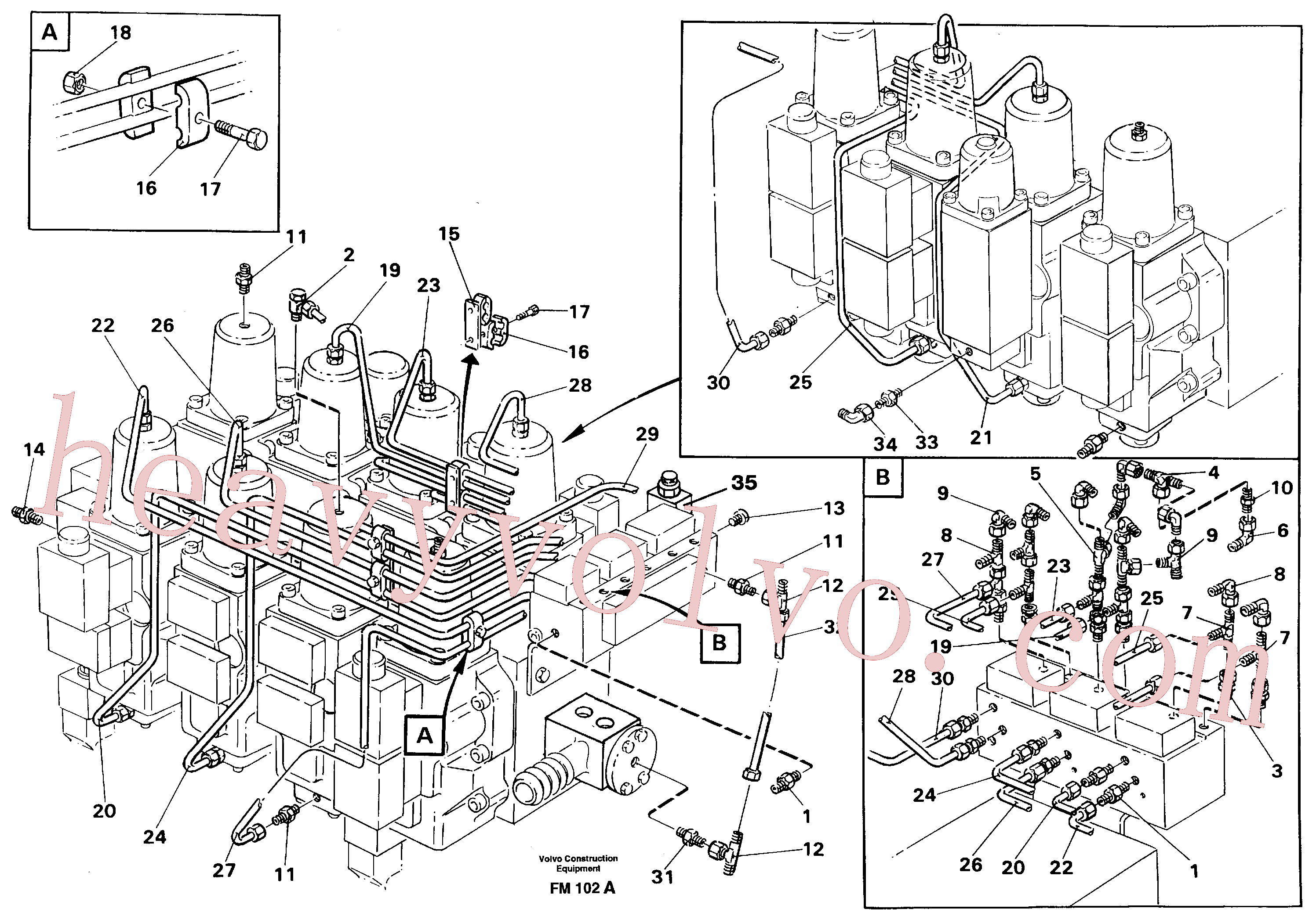 VOE14216050 for Volvo Main valve assembly, tubes connections(FM102A assembly)