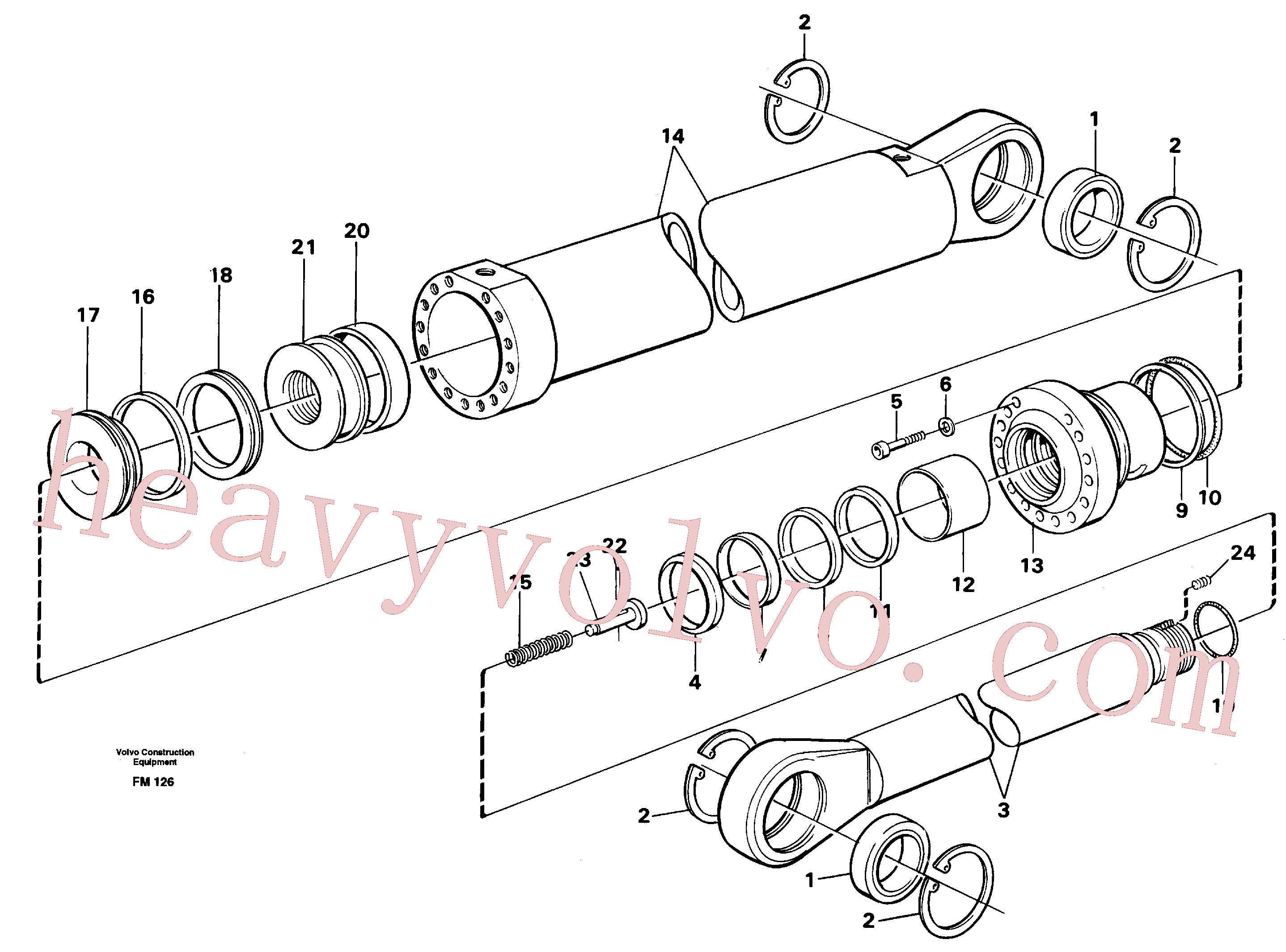 VOE14239752 for Volvo Boom cylinder(FM126 assembly)