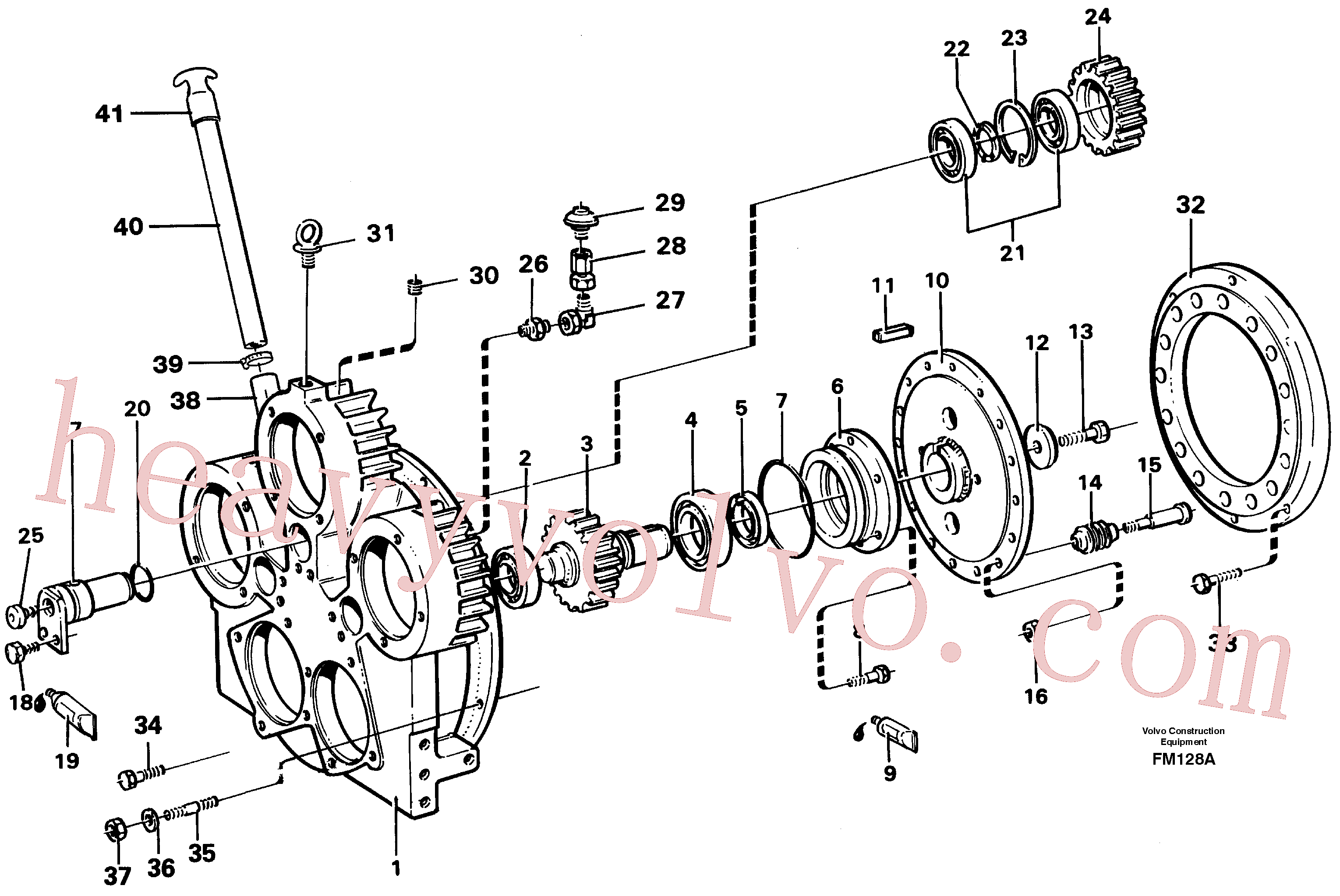 VOE940176 for Volvo Assembly pump gear box(FM128A assembly)