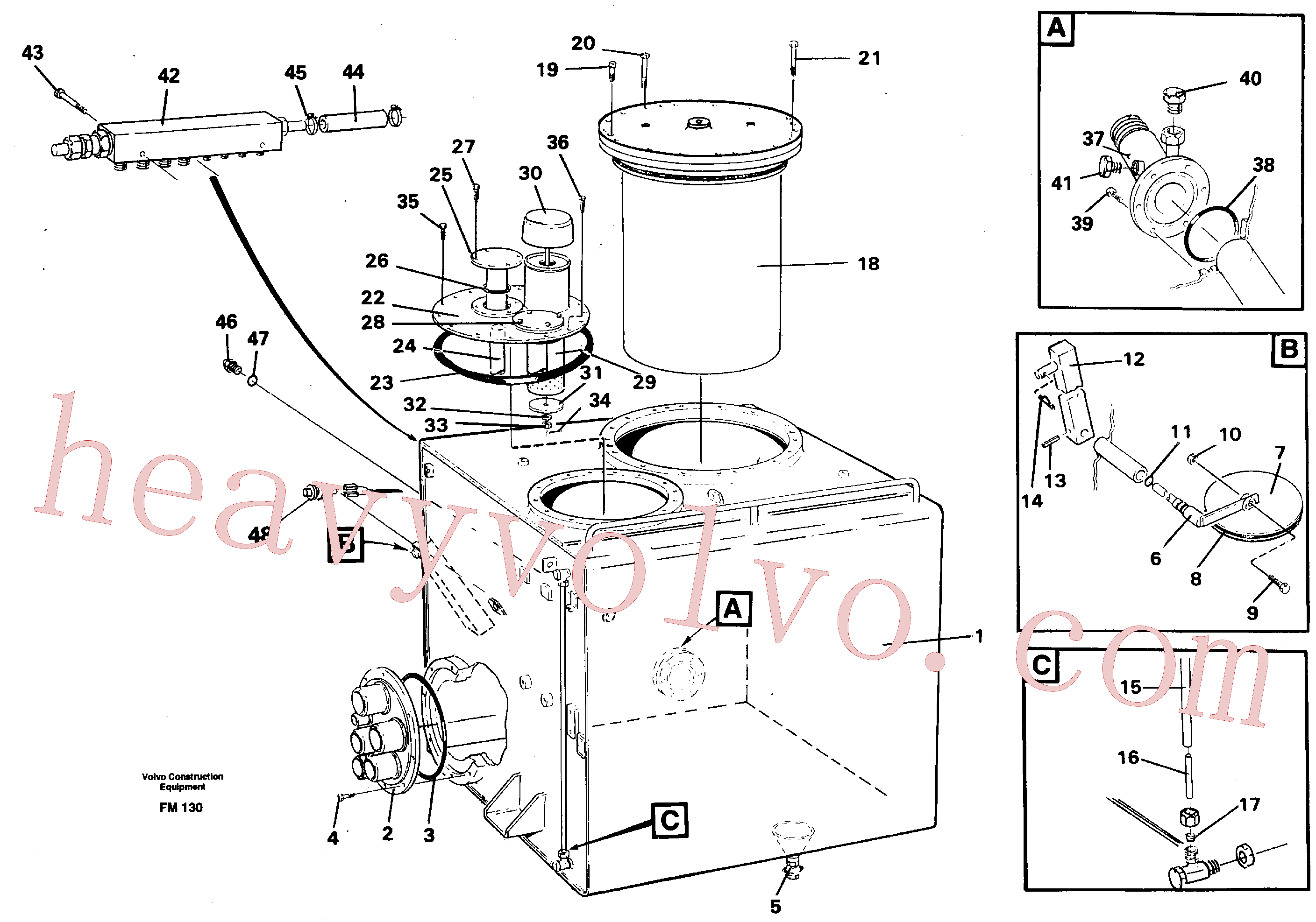 VOE907838 for Volvo Hydraulic oil tank(FM130 assembly)